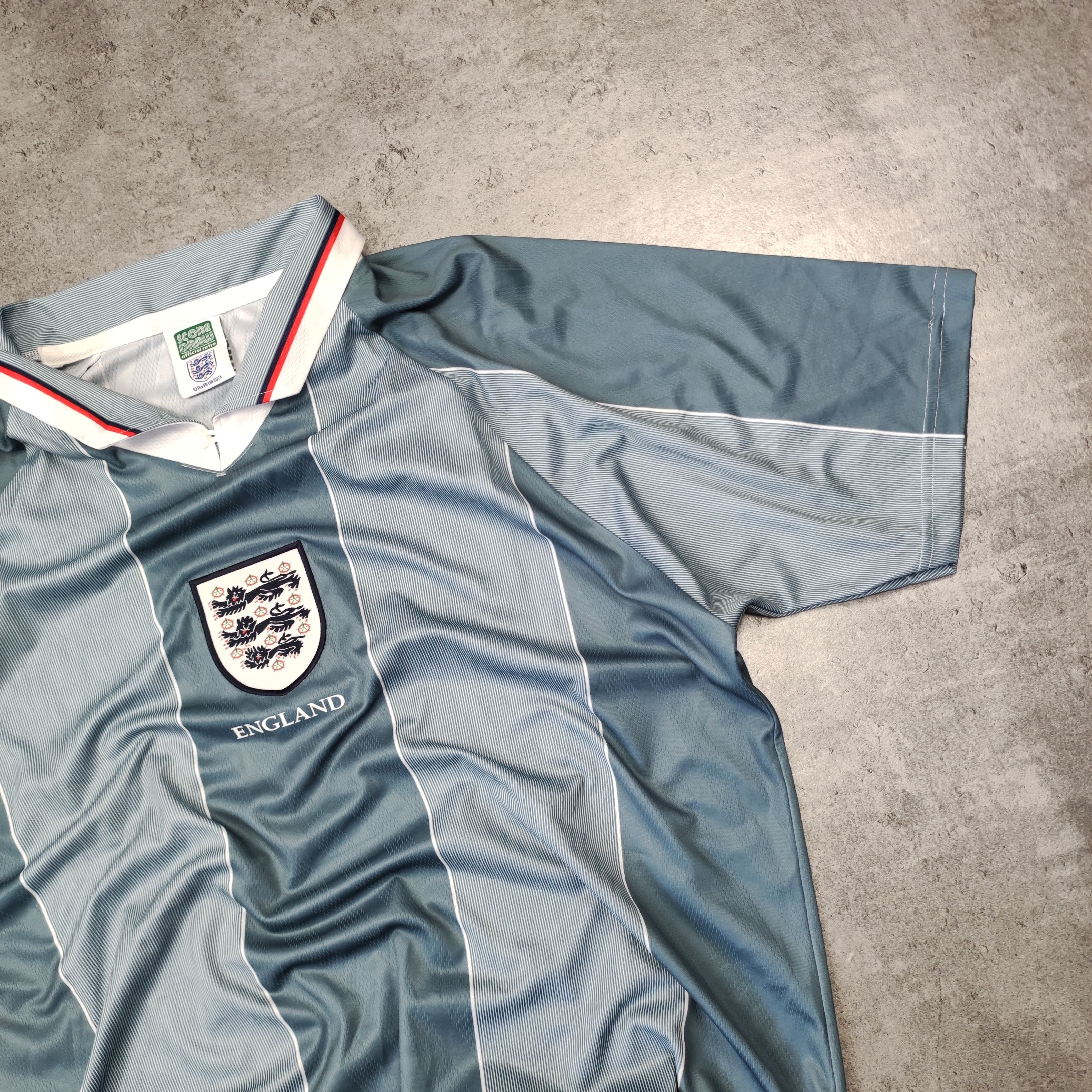 Vintage RARE Score Draw 1996 England Football National Team Jersey Size US XL / EU 56 / 4 - 3 Thumbnail