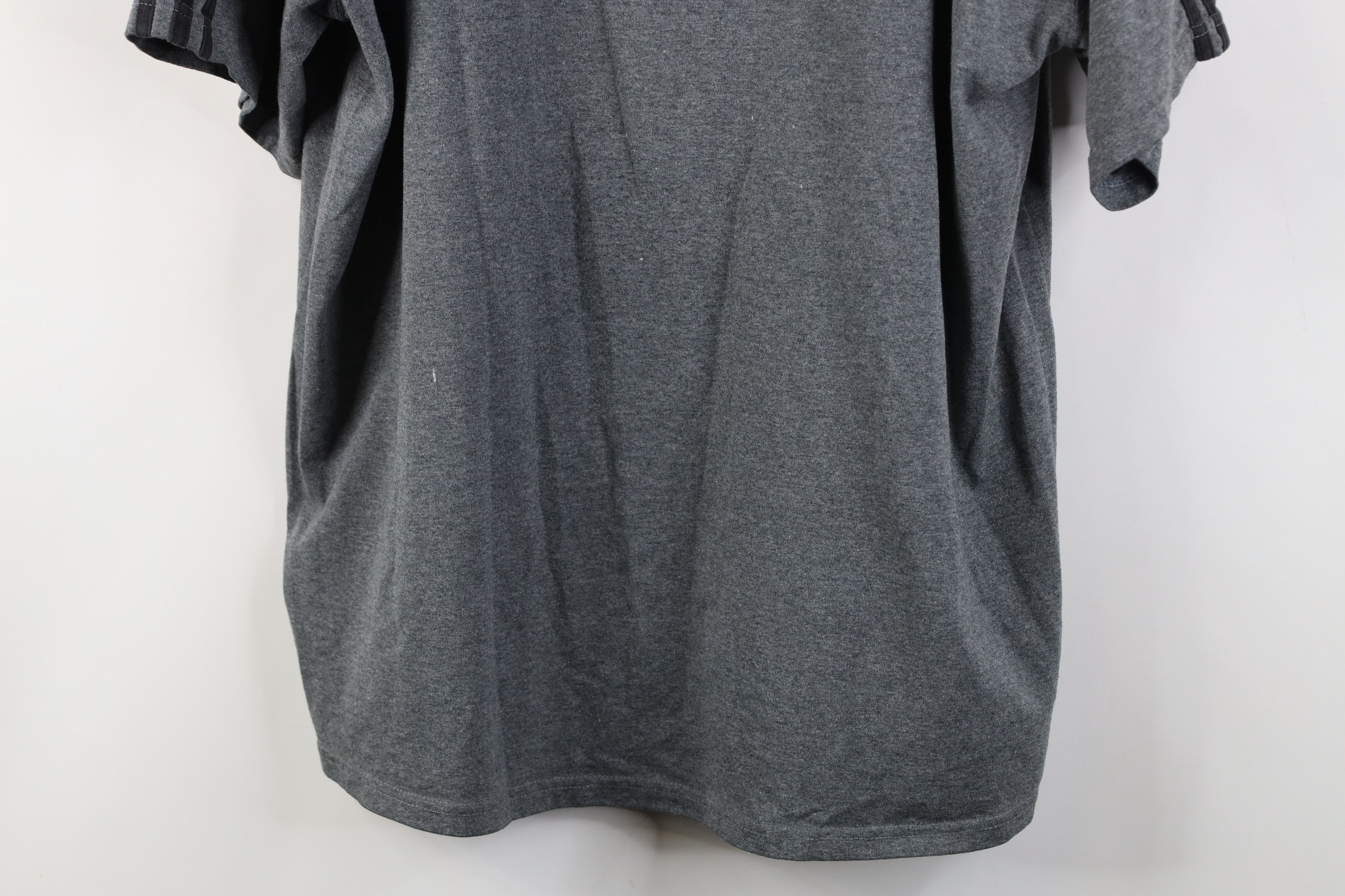 Adidas Vintage 90s Adidas Spell Out Striped T-Shirt Gray USA Size US L / EU 52-54 / 3 - 3 Thumbnail
