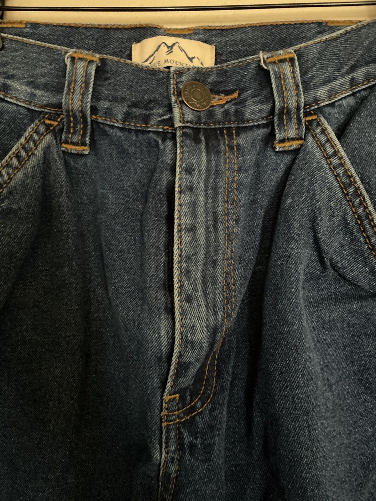 Designer × Vintage BLUE MOUNTAIN Denim Jean Shorts Jorts 36 Carpenter relaxed 🏔️ Size US 36 / EU 52 - 4 Thumbnail