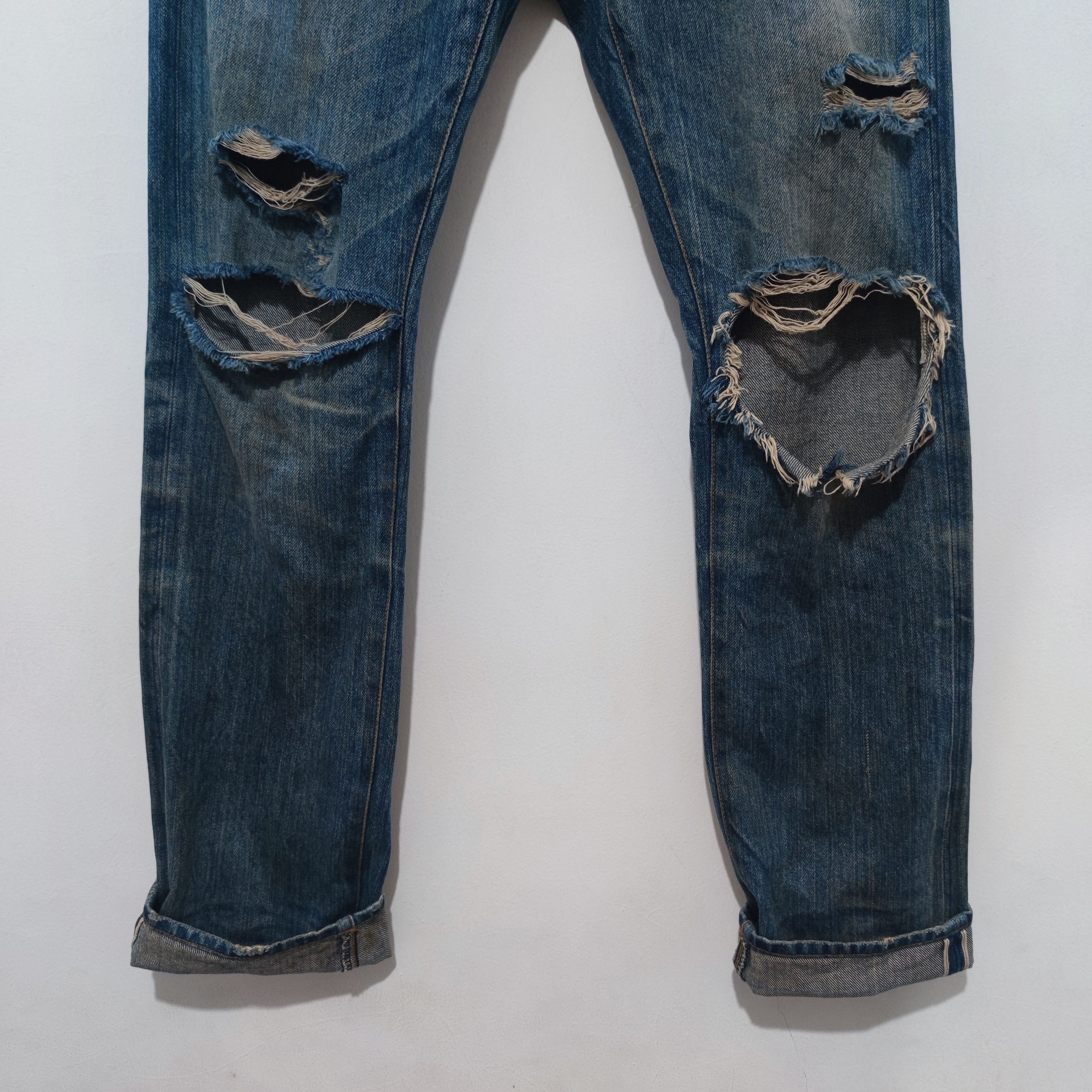 If Six Was Nine × Jean × Le Grande Bleu (L.G.B.) Selfedge jeans Number of day Distresed Size US 30 / EU 46 - 3 Thumbnail