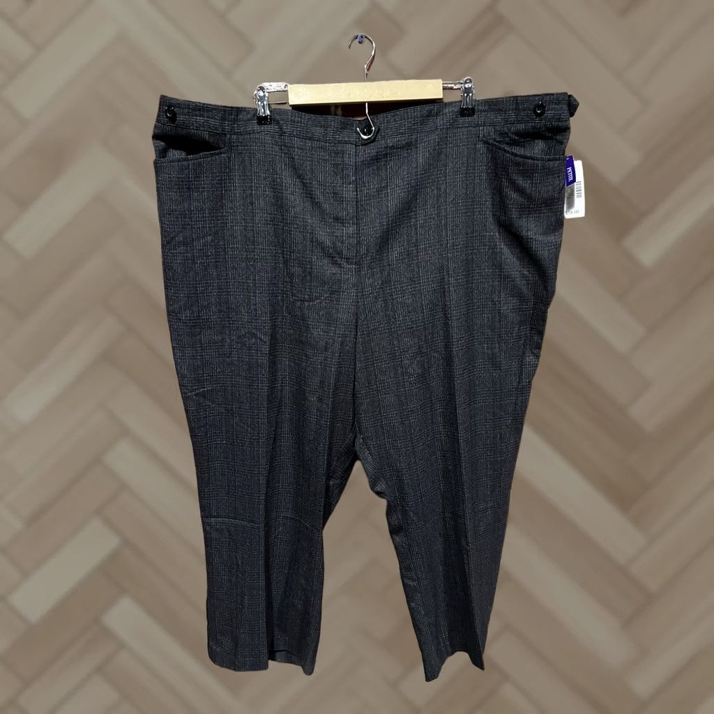 Vintage VINTAGE Catherines Jayne Dark Gray Pinstripe Trouser Pants Slacks 32W Trousers Women Plus Gray Dress Pants Size 24" / US 00 / IT 34 - 1 Thumbnail