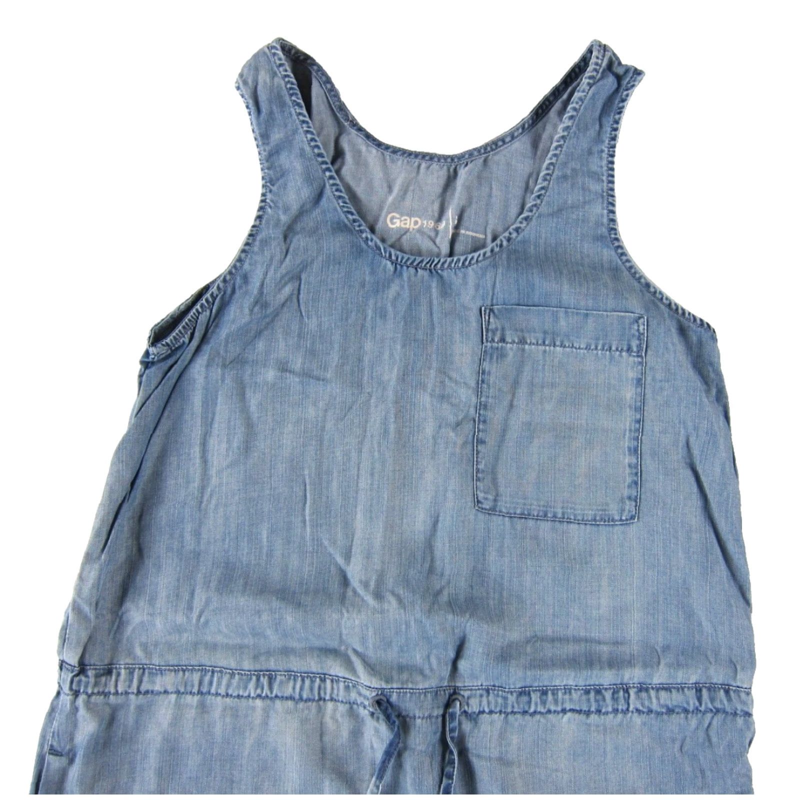 Gap GAP 100% Lyocell Blue Pocket Sleeveless Midi Sheath Tank Dress Women Small Size S / US 4 / IT 40 - 4 Thumbnail