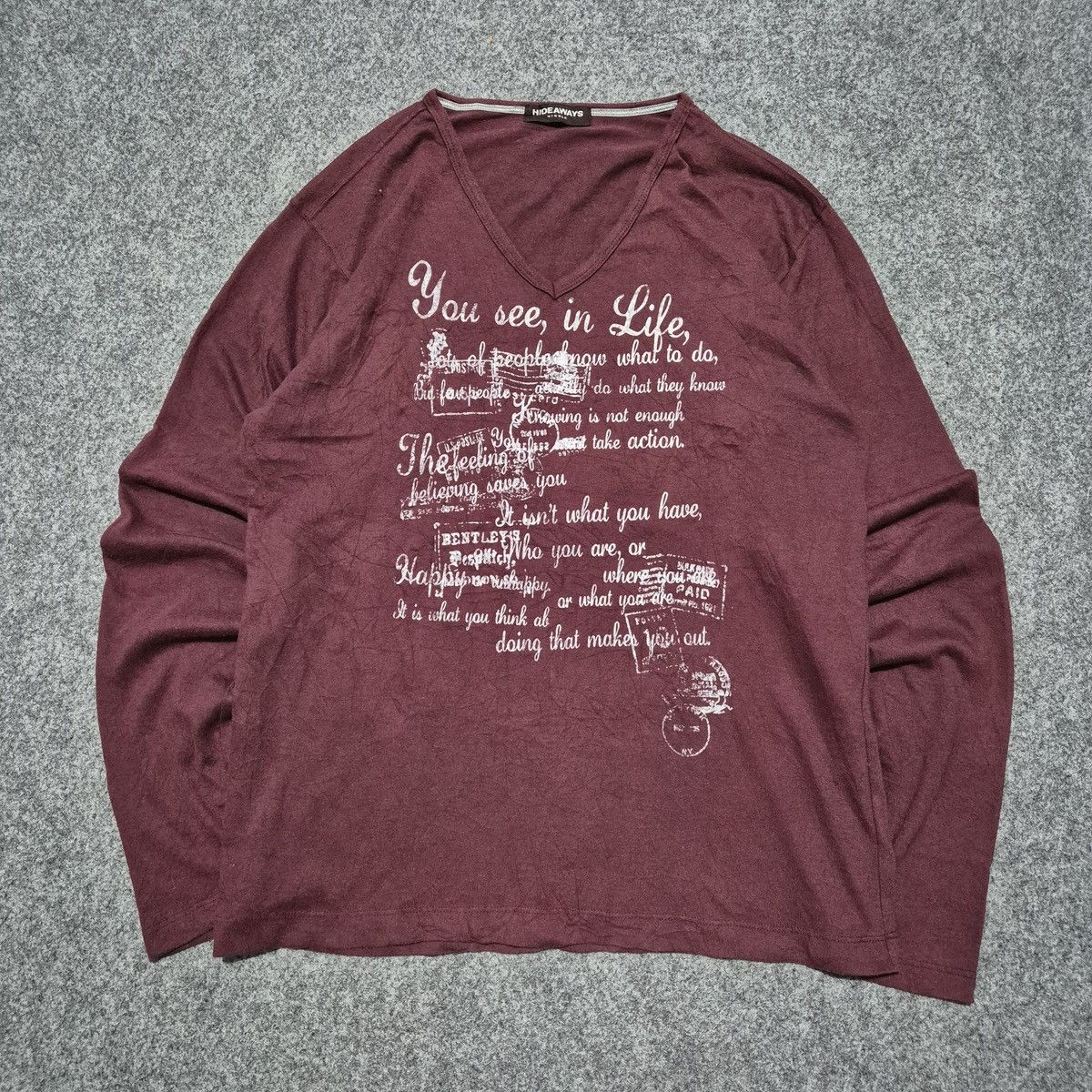 HIDEAWAYS Y2k poem gothic grunge longsleeve Size US L / EU 52-54 / 3 - 1 Thumbnail