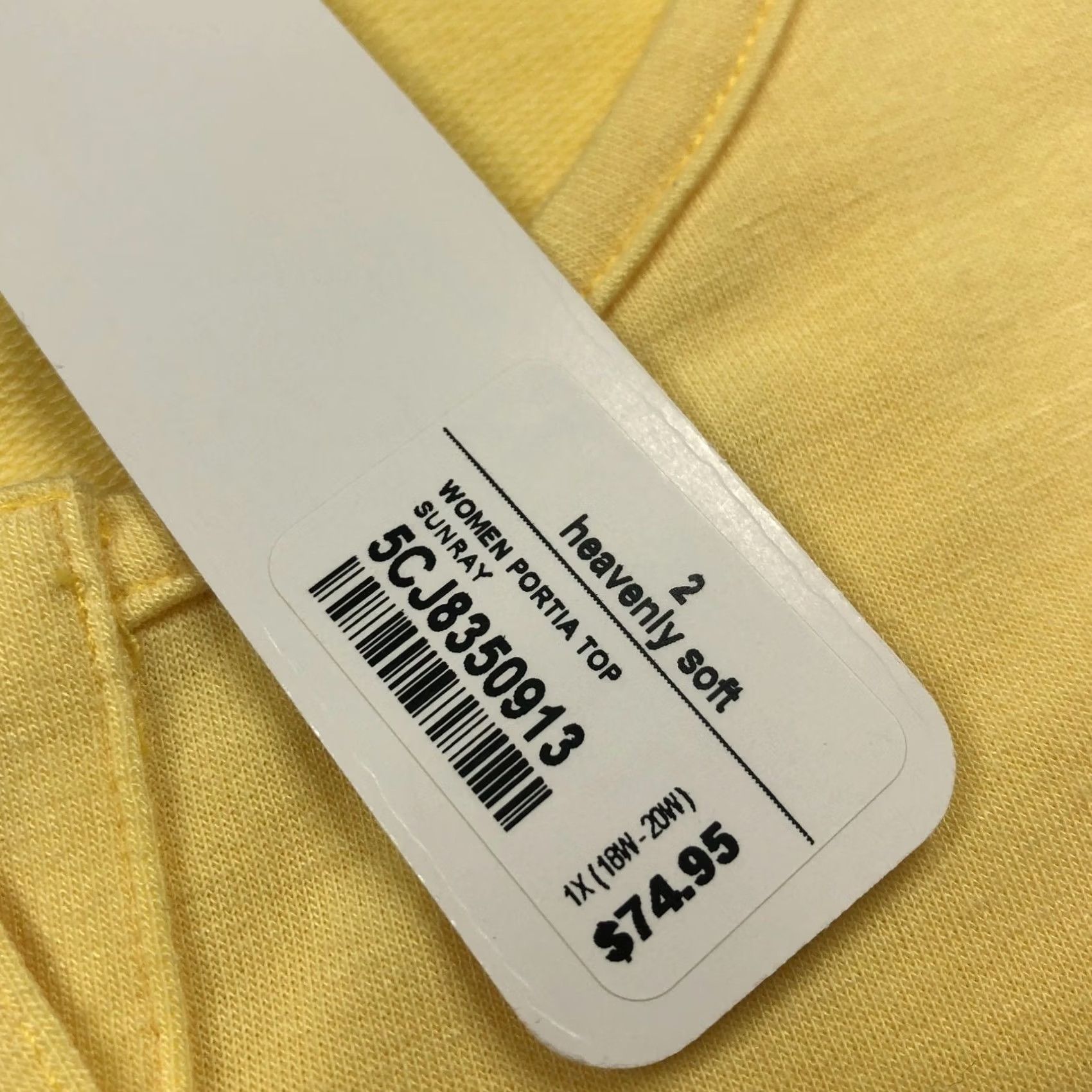 Soft Surroundings Soft Surroundings Portia Top Pullover 1X Yellow Yellow Solid 3/4 Sleeve Round Neck Blouse Womens Plus Casual, Travel 9.25 Size XL / US 12-14 / IT 48-50 - 6 Thumbnail