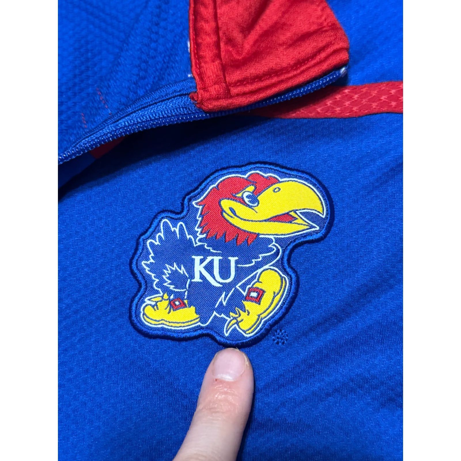 Adidas Adidas Shirt Men XL Blue Red 1/4 Zipper Pullover Kansas Jayhawks Modern Sportswear Size US XL / EU 56 / 4 - 5 Thumbnail