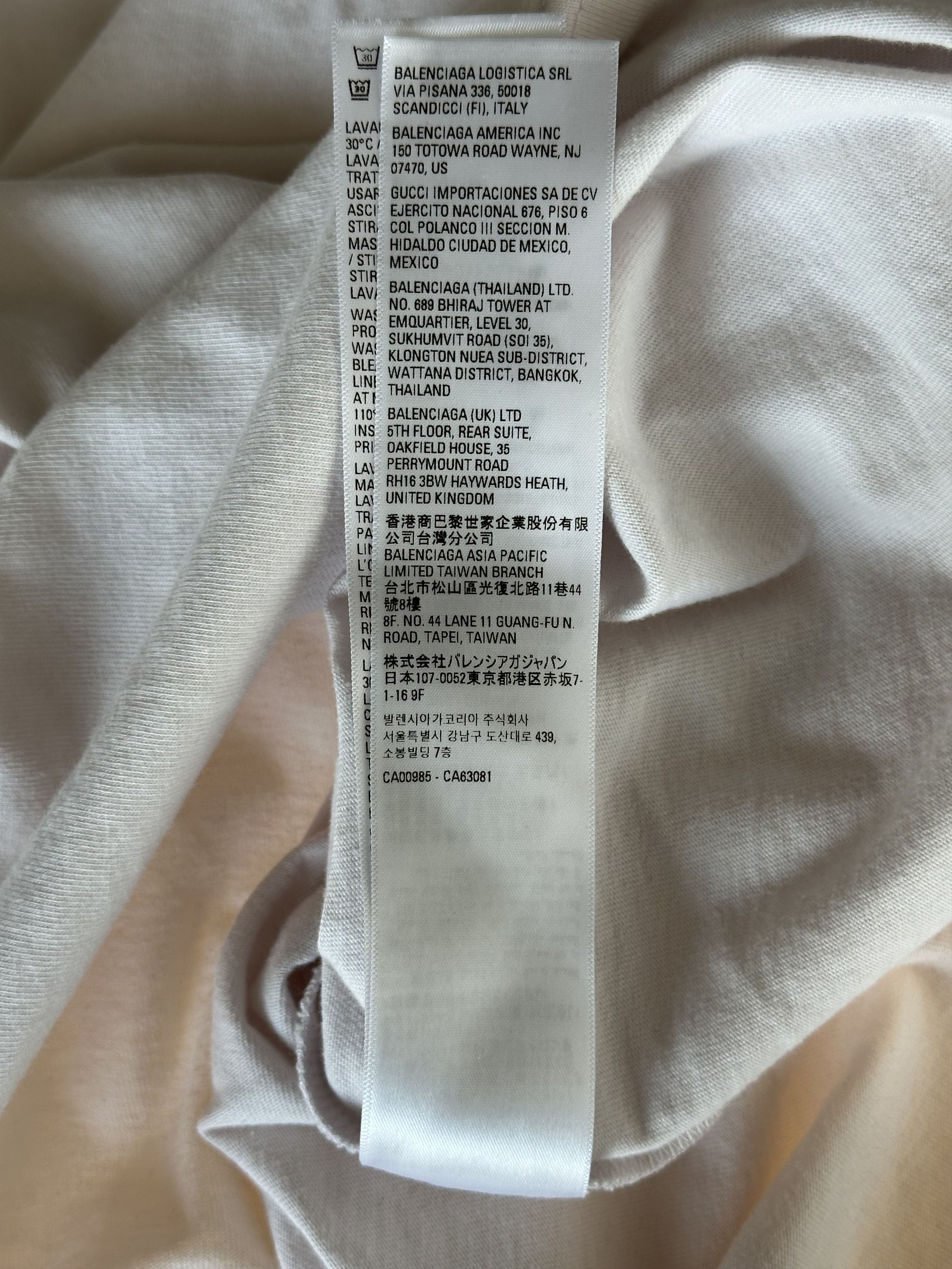 Balenciaga Balenciaga White & Black Strike Logo T-Shirt Size US XL / EU 56 / 4 - 6 Thumbnail