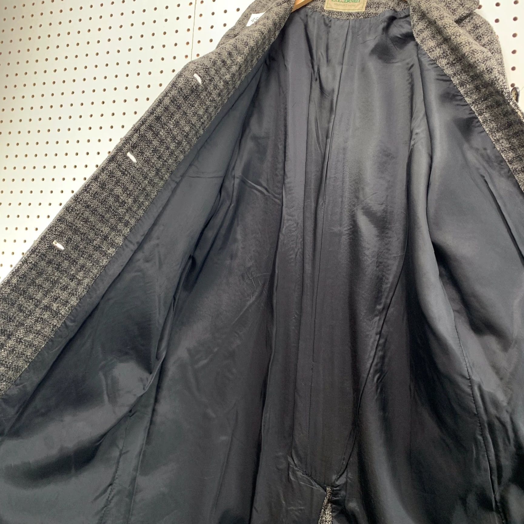 Vintage VINTAGE L.L. Bean Coat Wool Tweed Gray Check Trench COat Large Womens USA Size L / US 10 / IT 46 - 7 Thumbnail