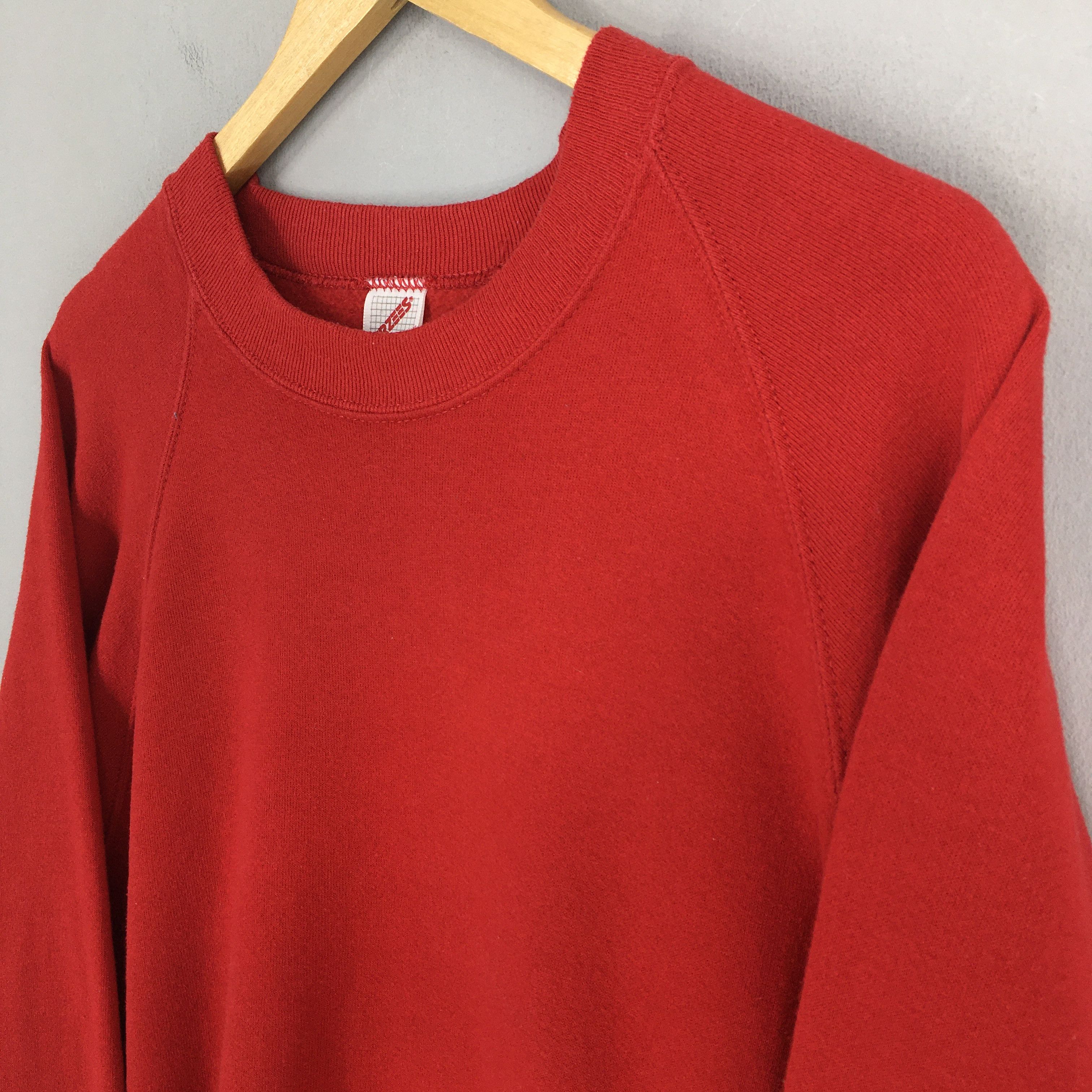 Jerzees Vintage 90s Jerzees Usa Red Chilli Sweatshirt 2XLarge Size US XXL / EU 58 / 5 - 3 Thumbnail