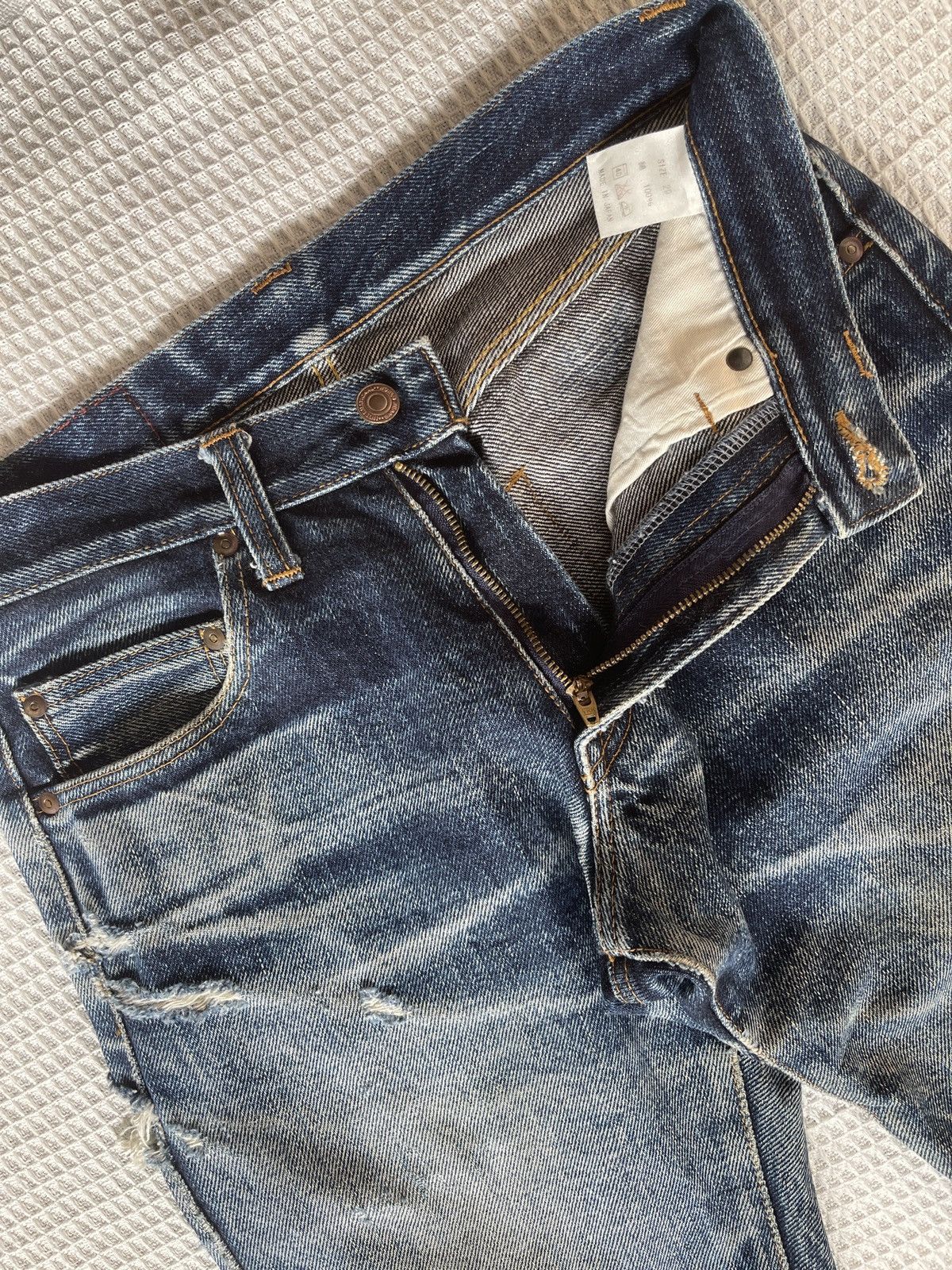 KOJIMA GENES Rare🔥Kojima Genes 21oz Distressed Denim Jeans Size US 30 / EU 46 - 9 Thumbnail