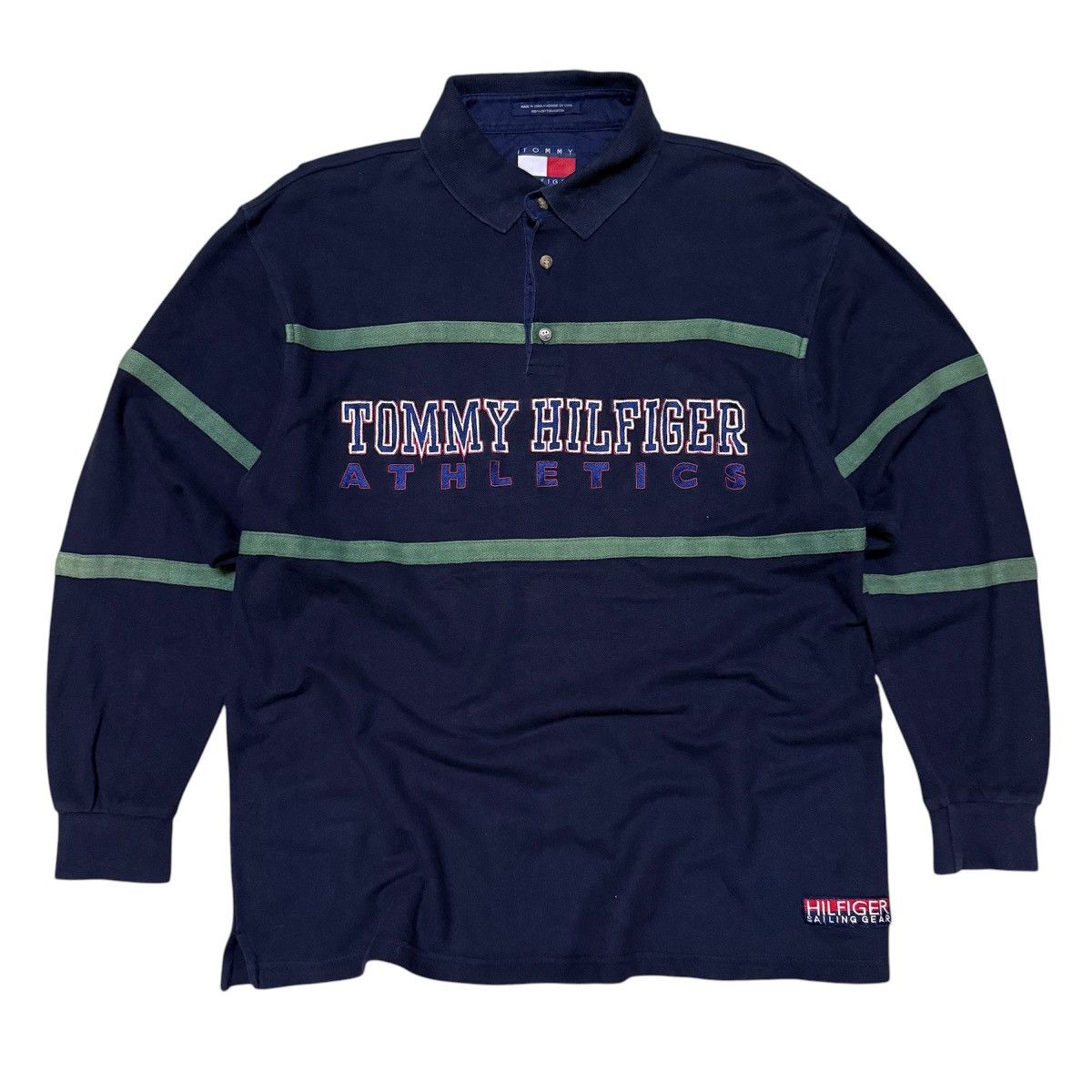 Tommy Hilfiger × Vintage Vintage Tommy Hilfiger Big Logo Spell-out Long Sleeve Shirt Size US L / EU 52-54 / 3 - 1 Thumbnail
