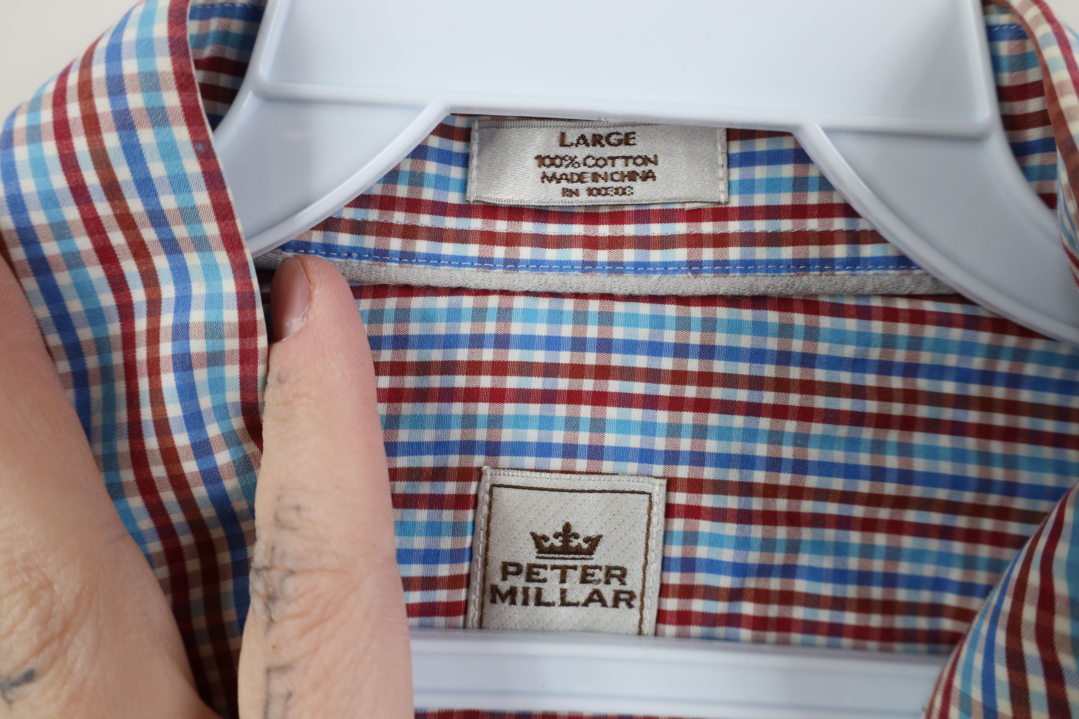 Peter Millar Peter Millar Collared Button Down Shirt Plaid Cotton Size US L / EU 52-54 / 3 - 4 Thumbnail