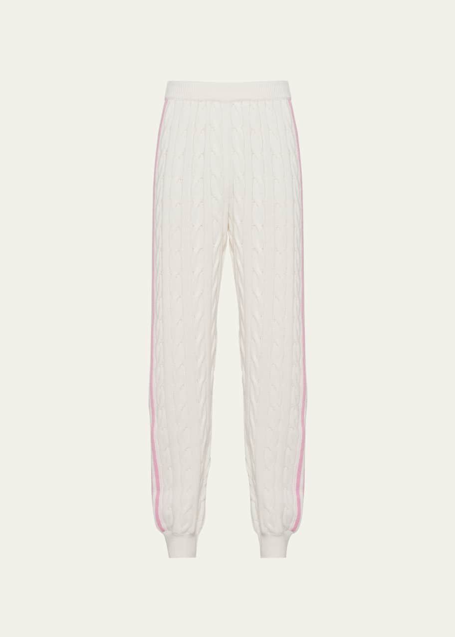 Miu Miu 🔥$2.5K VALUE🔥Miu Miu Cashmere Side-Stripe Cable Wool Joggers Size 27" / US 4 / IT 40 - 3 Thumbnail