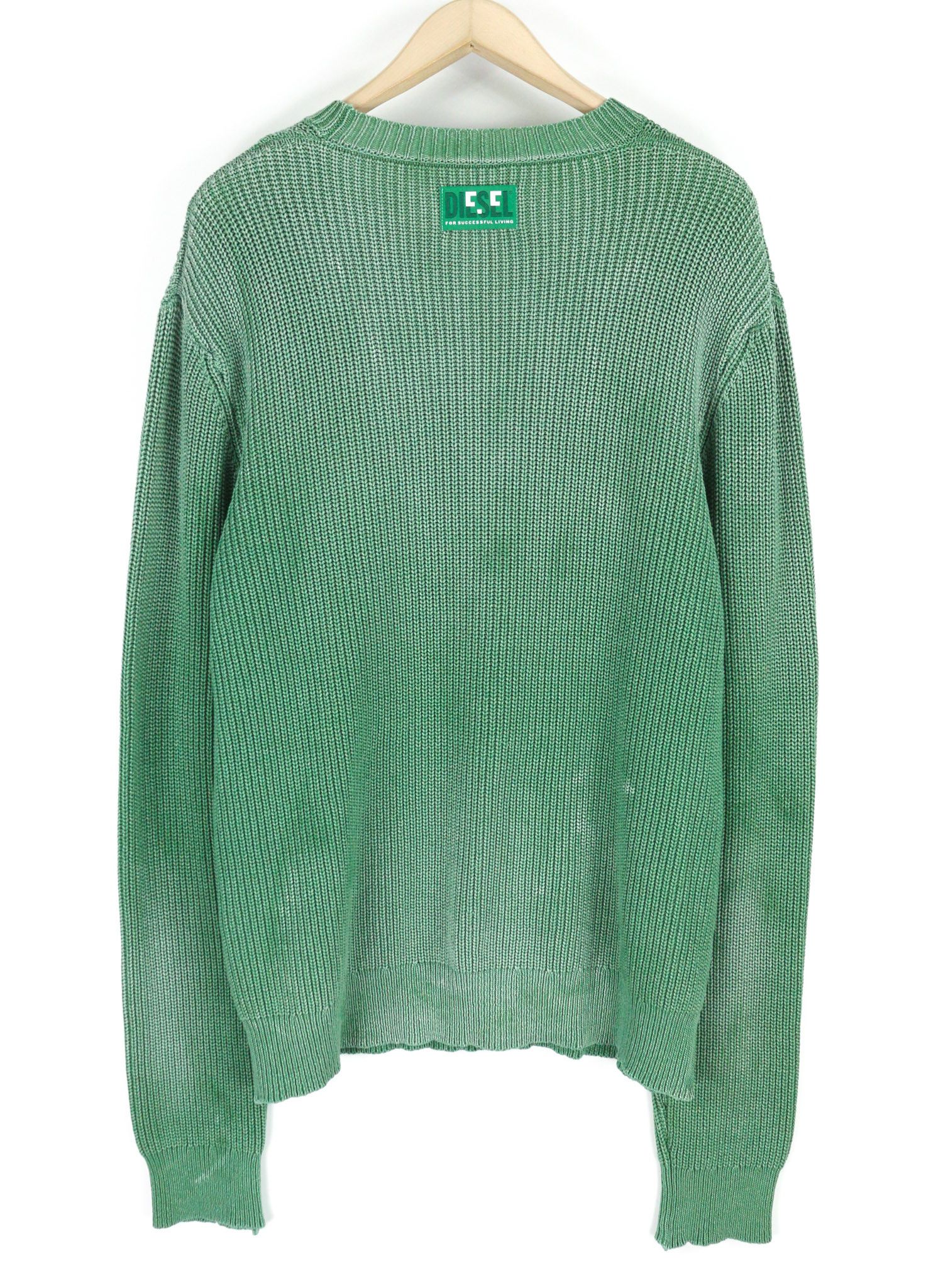 Diesel K-KENTUCKY L Washed Crew Knit Green Jumper 40146 Size US L / EU 52-54 / 3 - 2 Thumbnail