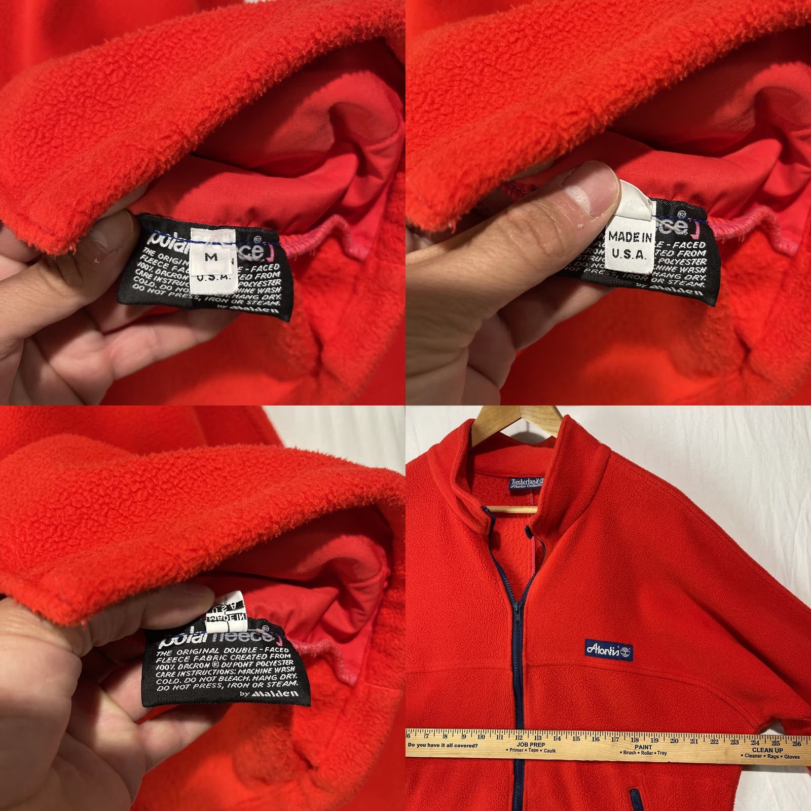Timberland VINTAGE Timberland Jacket Mens Medium Red Atlantis Polar Fleece Made In USA Size US M / EU 48-50 / 2 - 8 Thumbnail