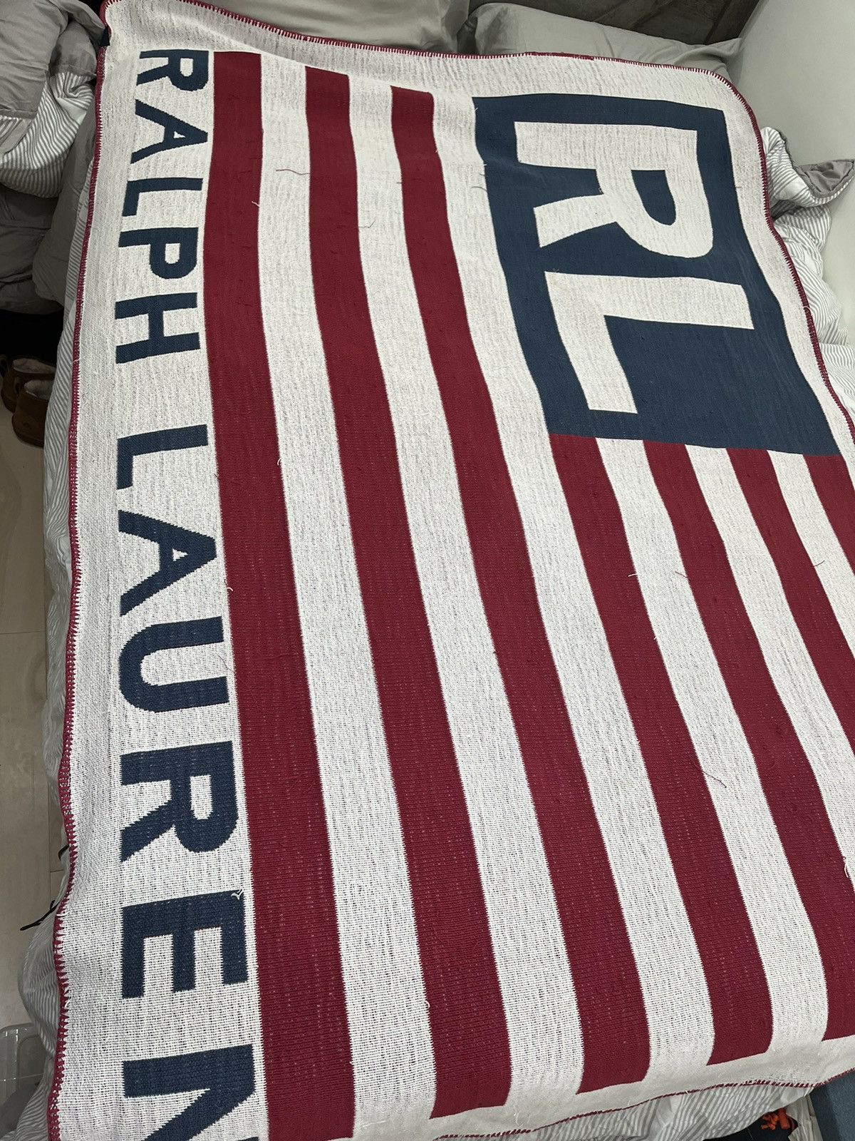 Ralph Lauren RALPH LAUREN *RARE* RL USA 80s Blanket Size ONE SIZE - 2 Thumbnail