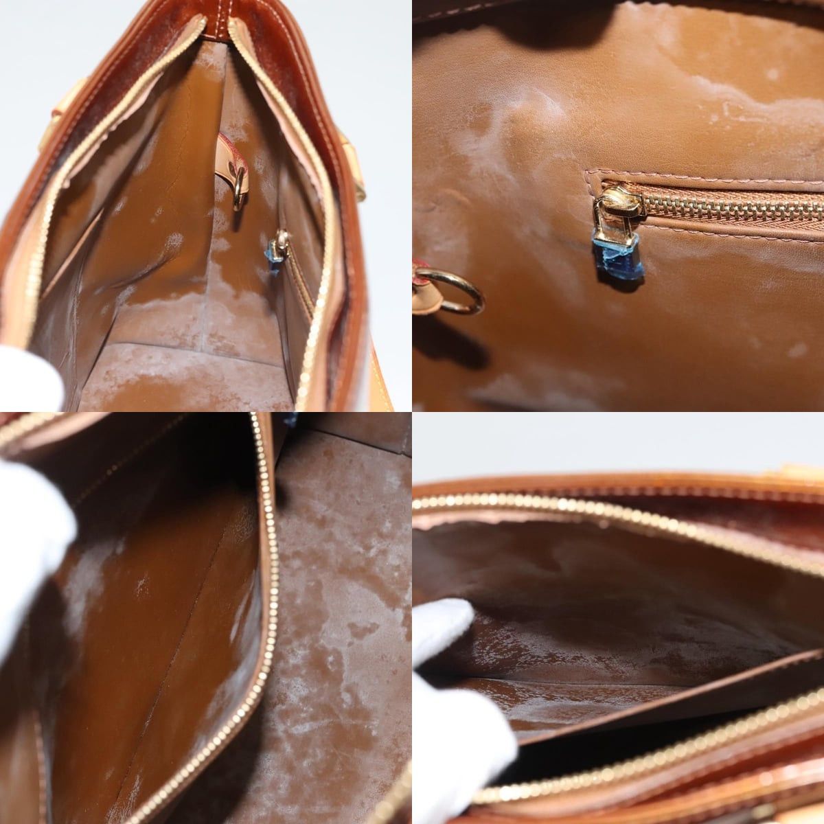 Louis Vuitton LOUIS VUITTON Monogram Vernis Houston Hand Bag Bronze M91122 Size ONE SIZE - 12 Thumbnail