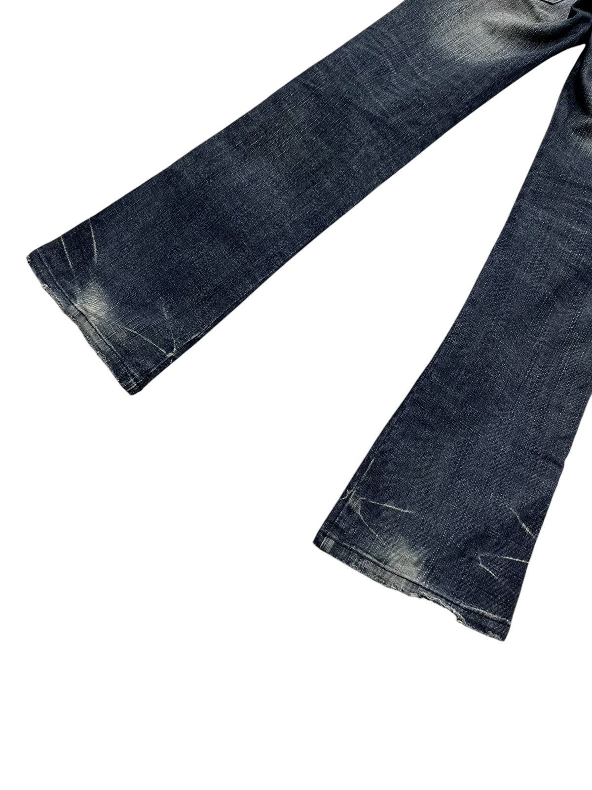 Morgan Homme 🔥VIntage MORGAN HOMME Side Seam Leather Mudwash Flare Denim Size US 30 / EU 46 - 12 Thumbnail