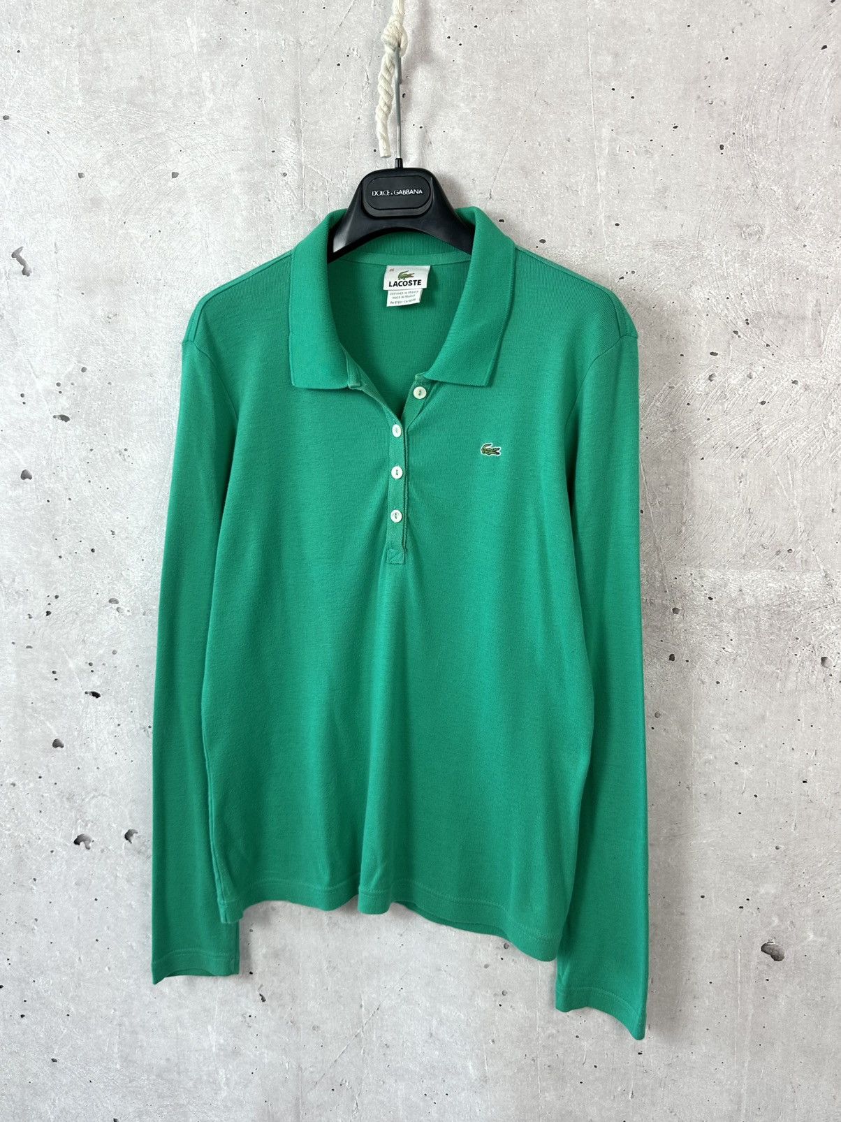 Lacoste Lacoste Vintage Bamboo Green Cotton Long Sleeve Polo Size US S / EU 44-46 / 1 - 1 Thumbnail