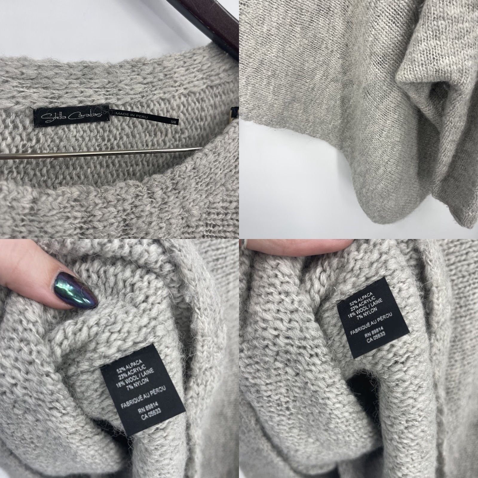 Vintage VINTAGE Stella Carakasi Alpaca Sweater Womens S Asymmetric Knit Lagenlook Quiet Luxury Size S / US 4 / IT 40 - 8 Thumbnail