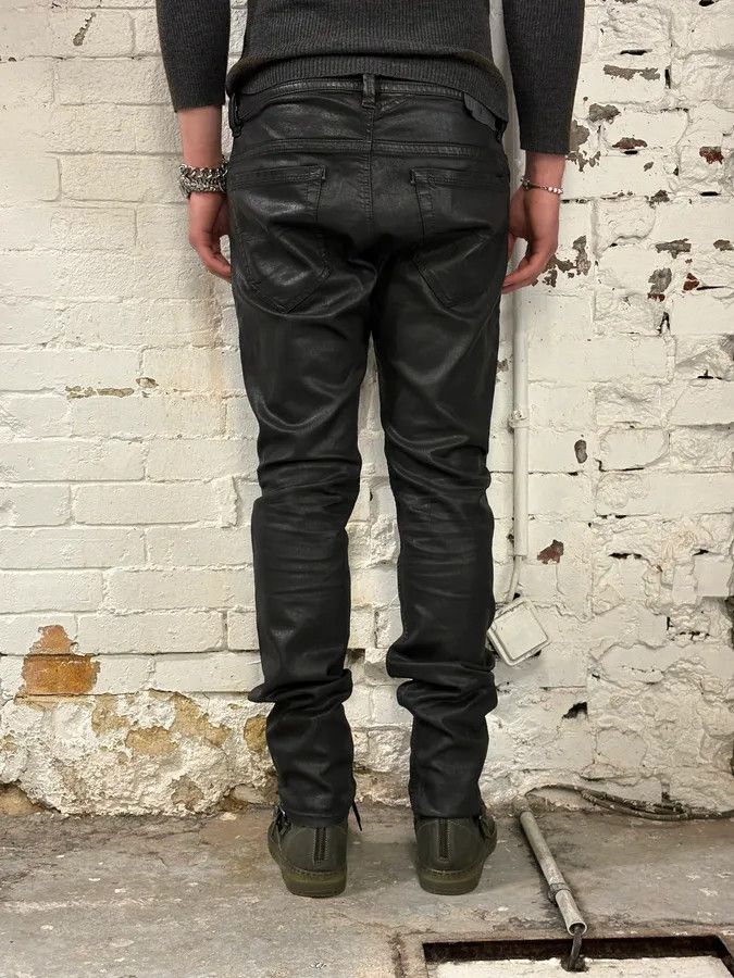 Diesel Diesel Black Waxed Avant-Garde Jeans Size US 33 - 4 Thumbnail