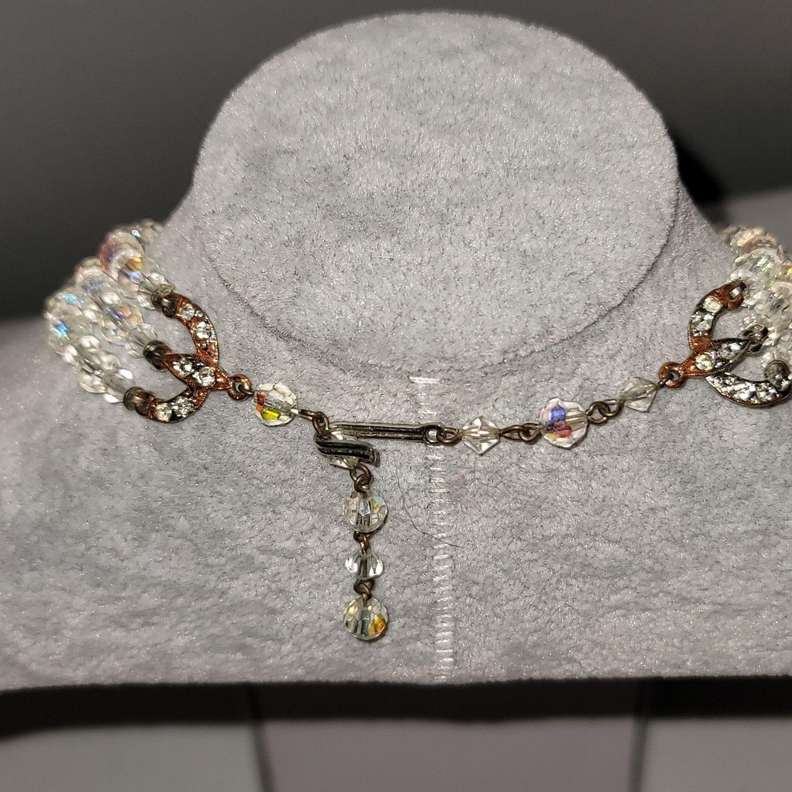 Vintage VTG c1950s 18" 3-Strand Iridescent Aurora Borealis Necklace Size ONE SIZE - 3 Thumbnail