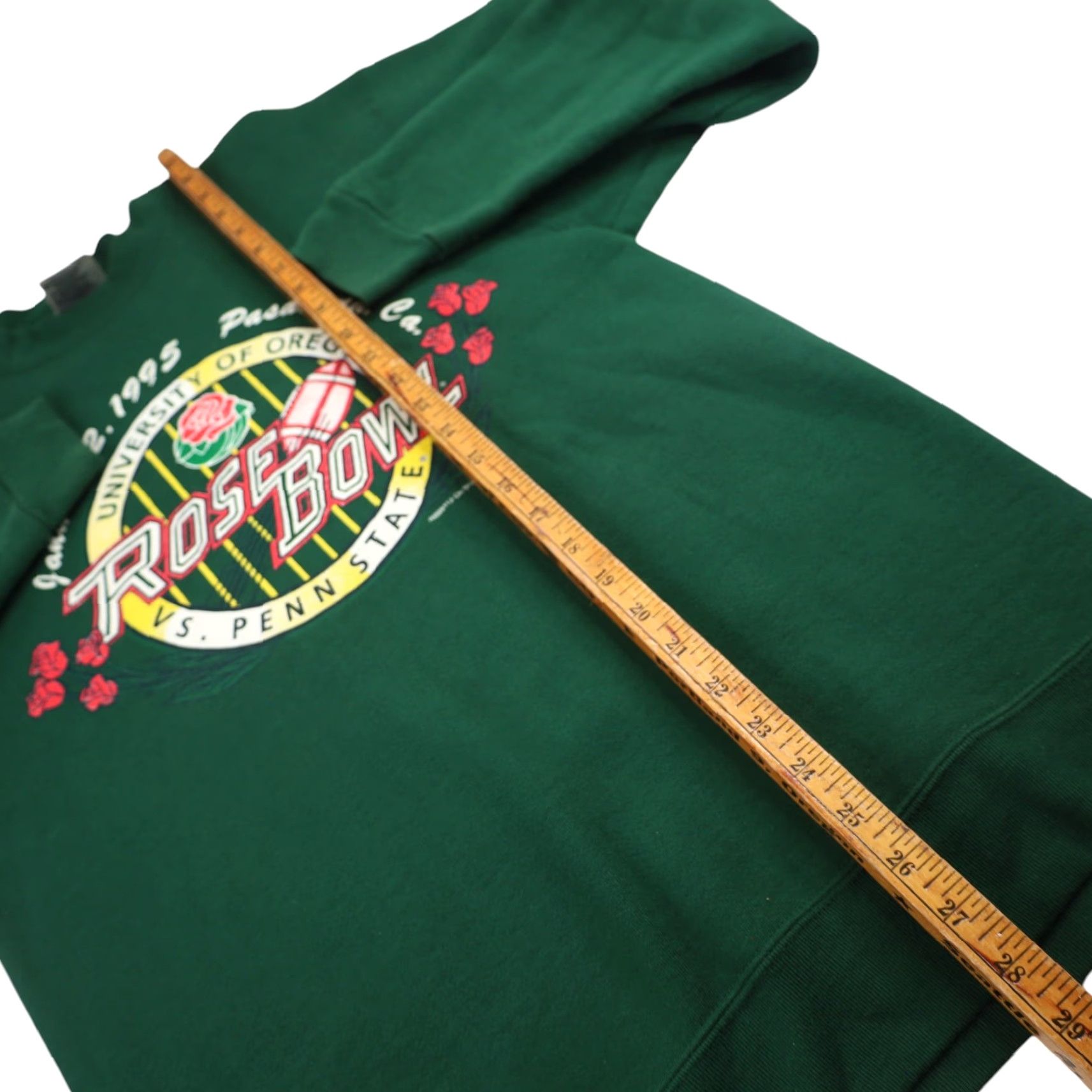 VINTAGE 1995 University of Oregon Ducks Rose Bowl Graphic Sweatshirt Mens Medium Green Sweatshirt