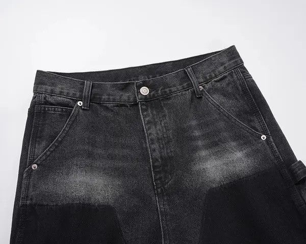 VIBE High street patchwork raw edge logging denim shorts Size US 34 / EU 50 - 8 Thumbnail