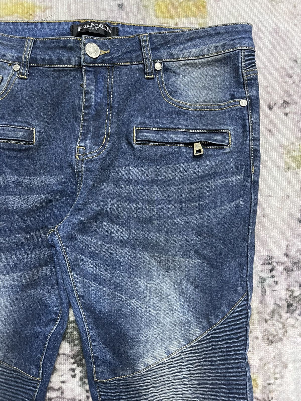 Balmain × Pierre Balmain Pierre Balmain Disstressed Denim Jeans Skinny Size US 34 / EU 50 - 8 Thumbnail
