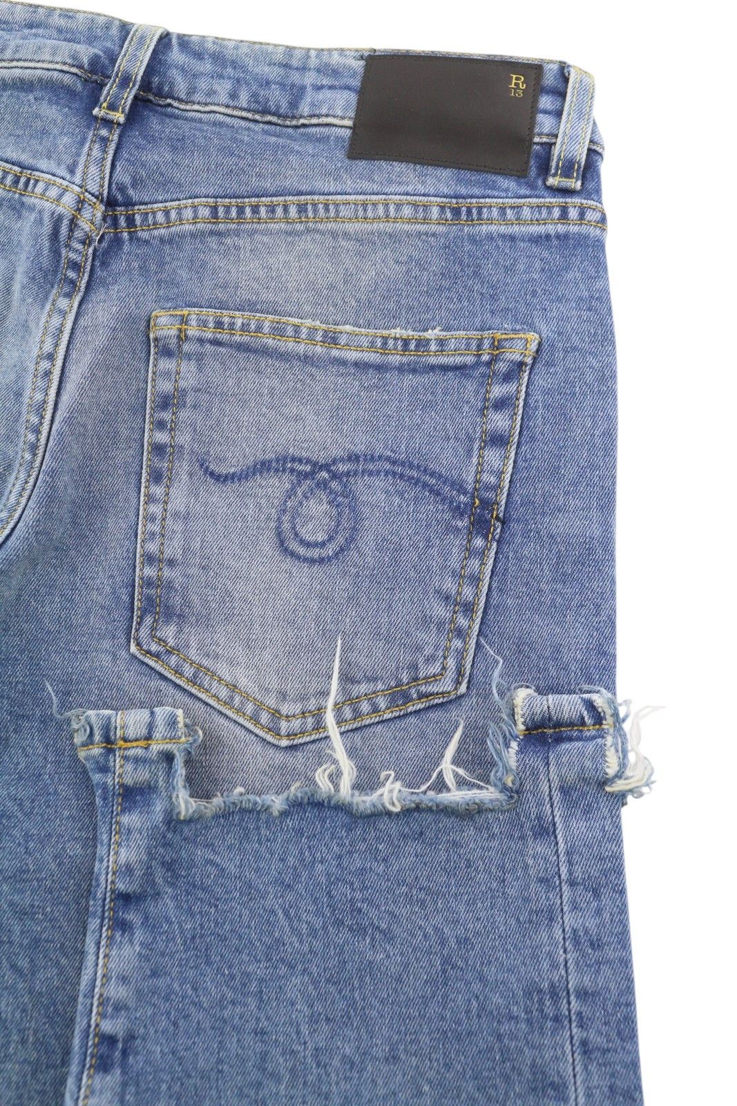 R13 BOY STRAIGHT W RIPS 26 Jasper Stretch Faded Cropped 86330 Size 26" / US 2 / IT 38 - 6 Thumbnail