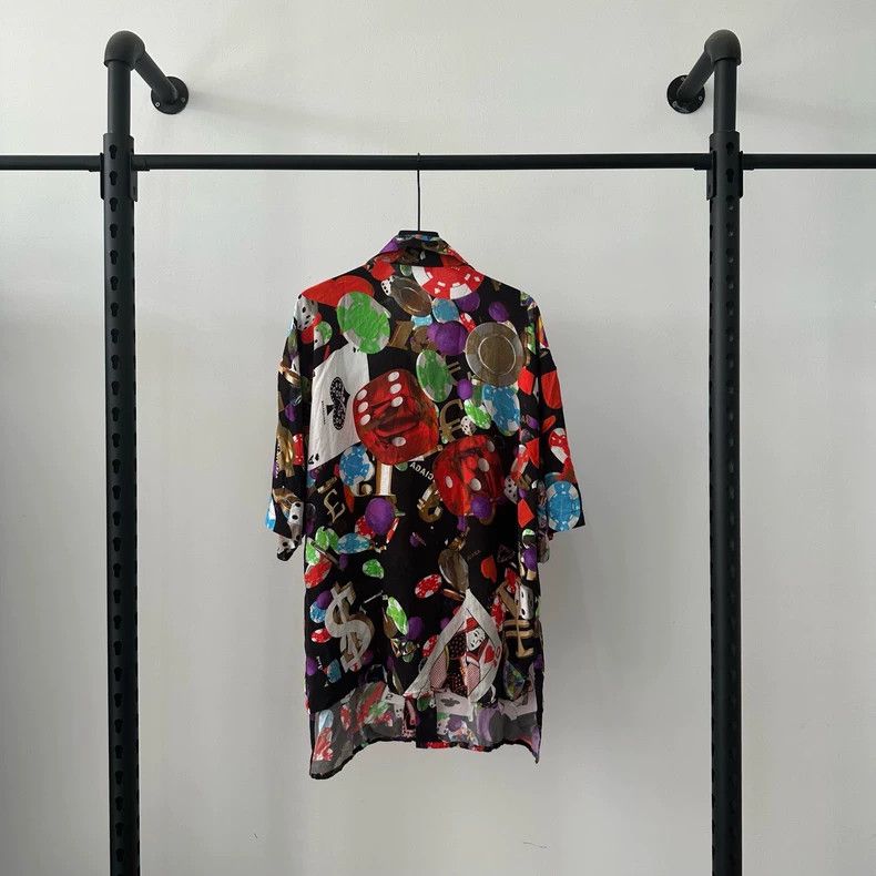 Balenciaga Balenciaga size 37 SS19 casino print logo short sleeve shir Size US M / EU 48-50 / 2 - 2 Thumbnail