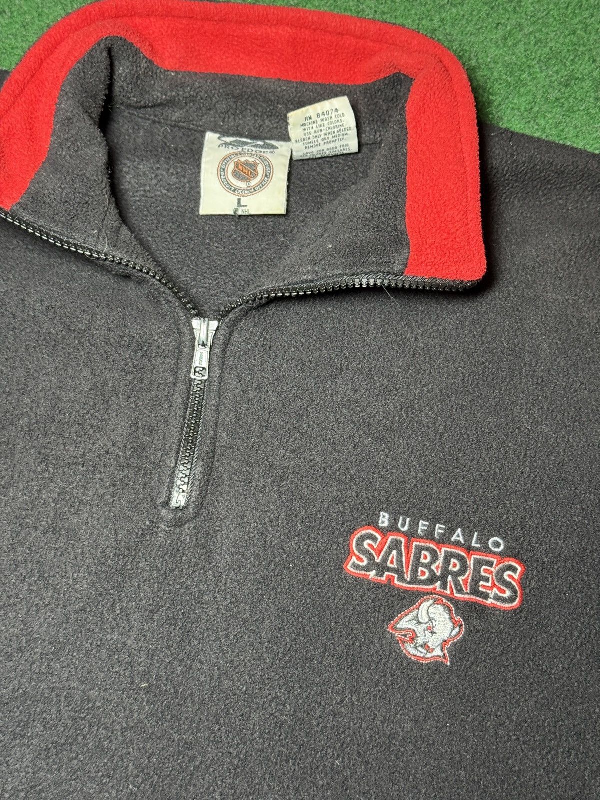 Vintage 90s Buffalo Sabres Retro Goat Head 1/4 Zip Sweatshirt Size US L / EU 52-54 / 3 - 2 Thumbnail