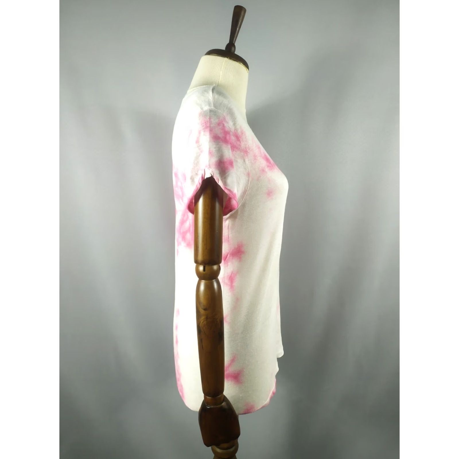 Sandro Sandro Paris Womens Shirt Short Sleeve 100% Linen Size White Pink (Shipping Information) Size M / US 6-8 / IT 42-44 - 3 Thumbnail