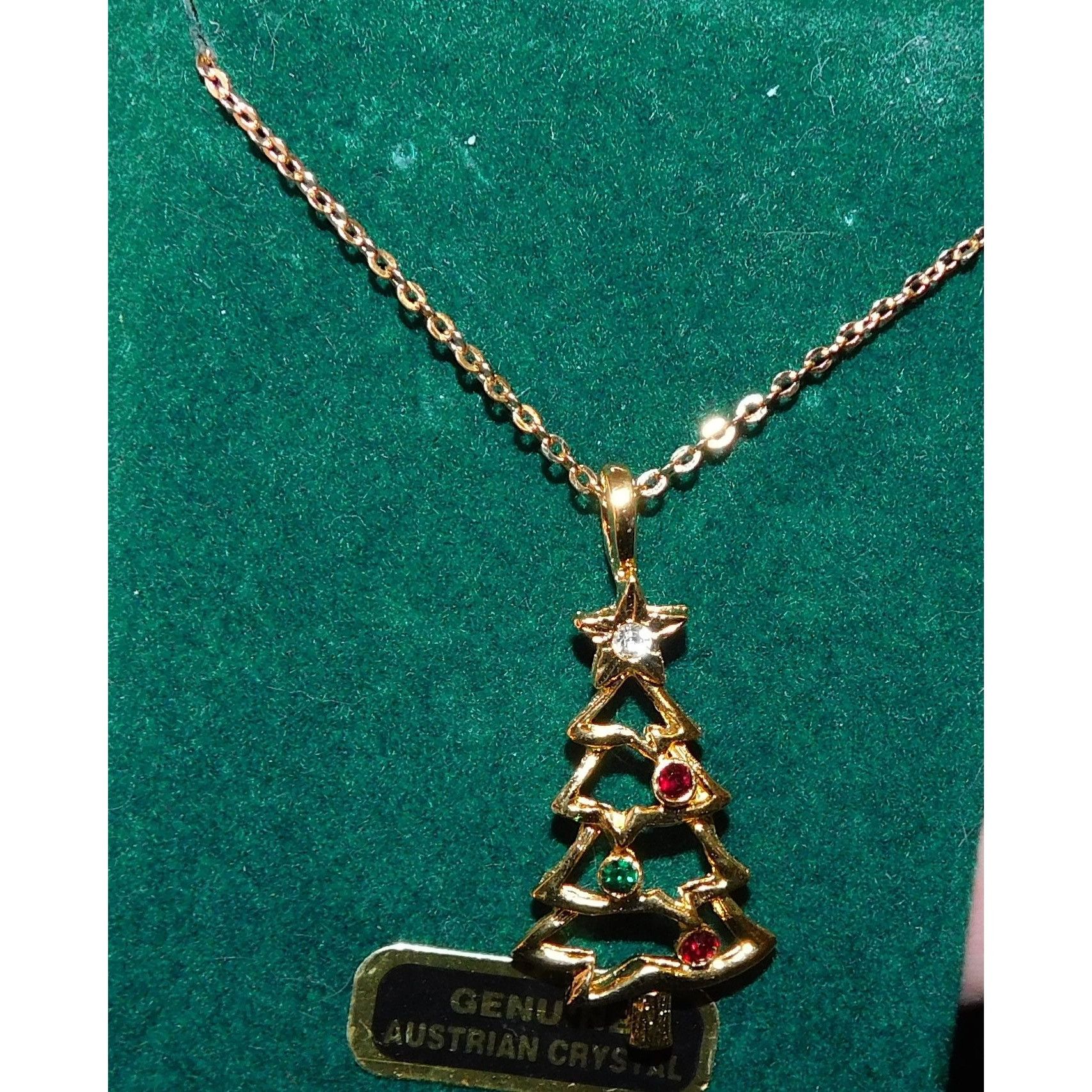 Other Genuine Austrian Crystal Gold Christmas Tree Necklace Size ONE SIZE - 3 Thumbnail
