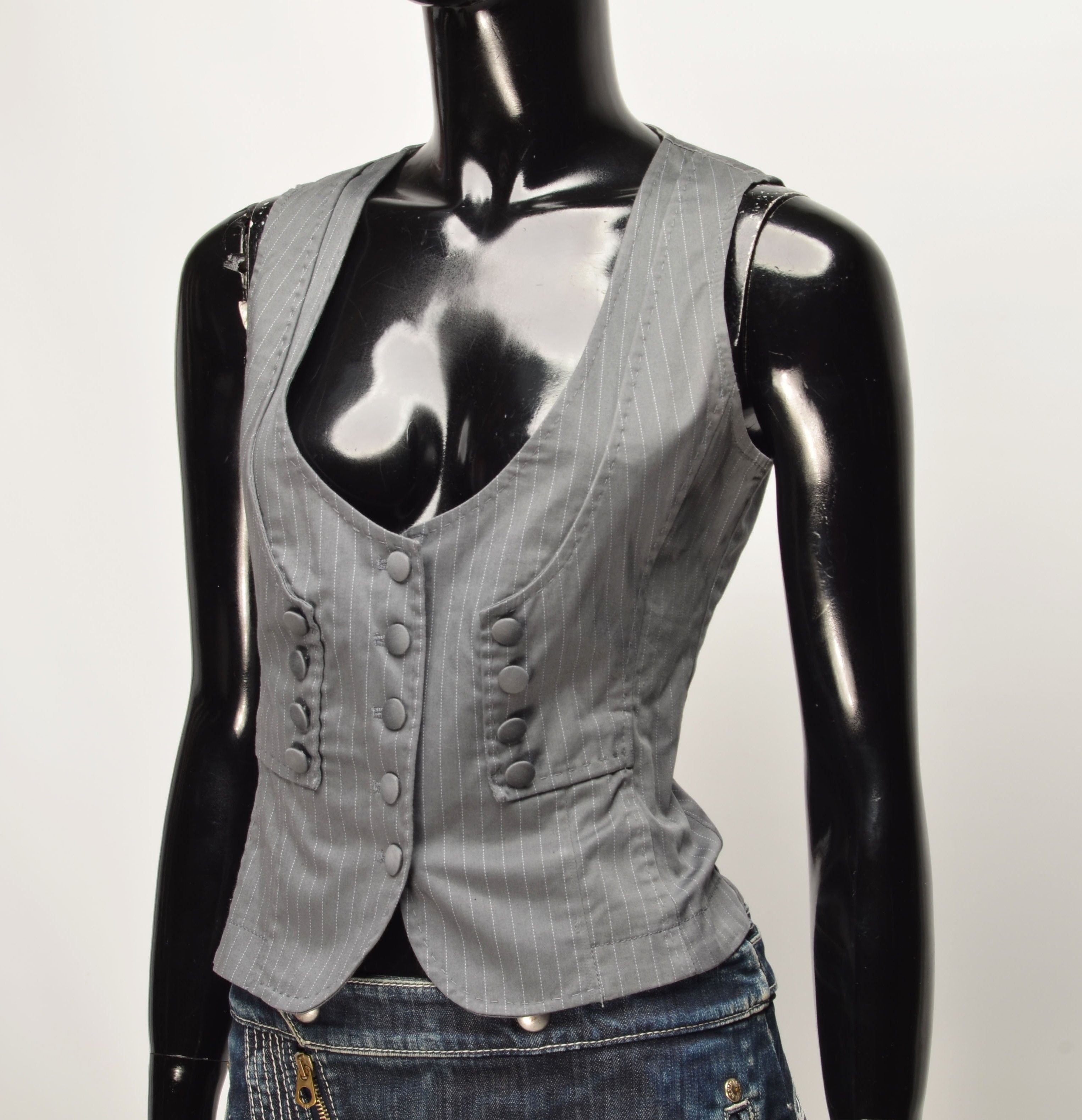 Sisley Vintage Sisley Y2K Officecore Striped Vest Top Size S / US 4 / IT 40 - 2 Thumbnail