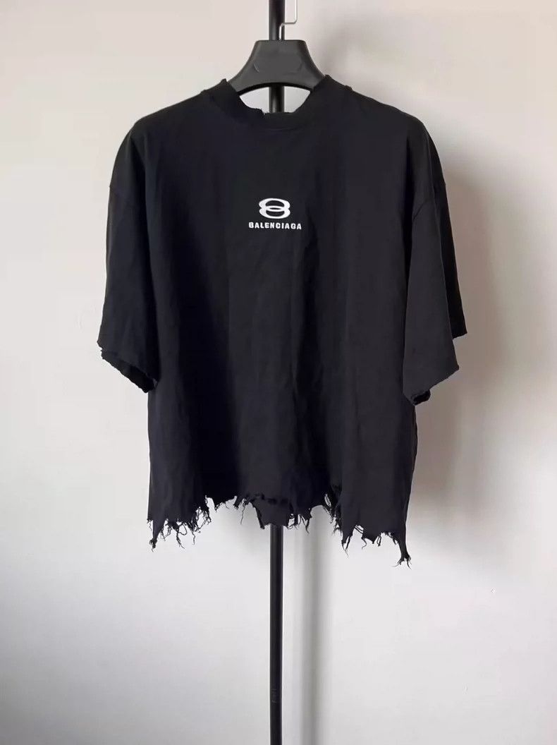 Balenciaga Logo Loose Crewneck Short Sleeve T-shirt - dmc
