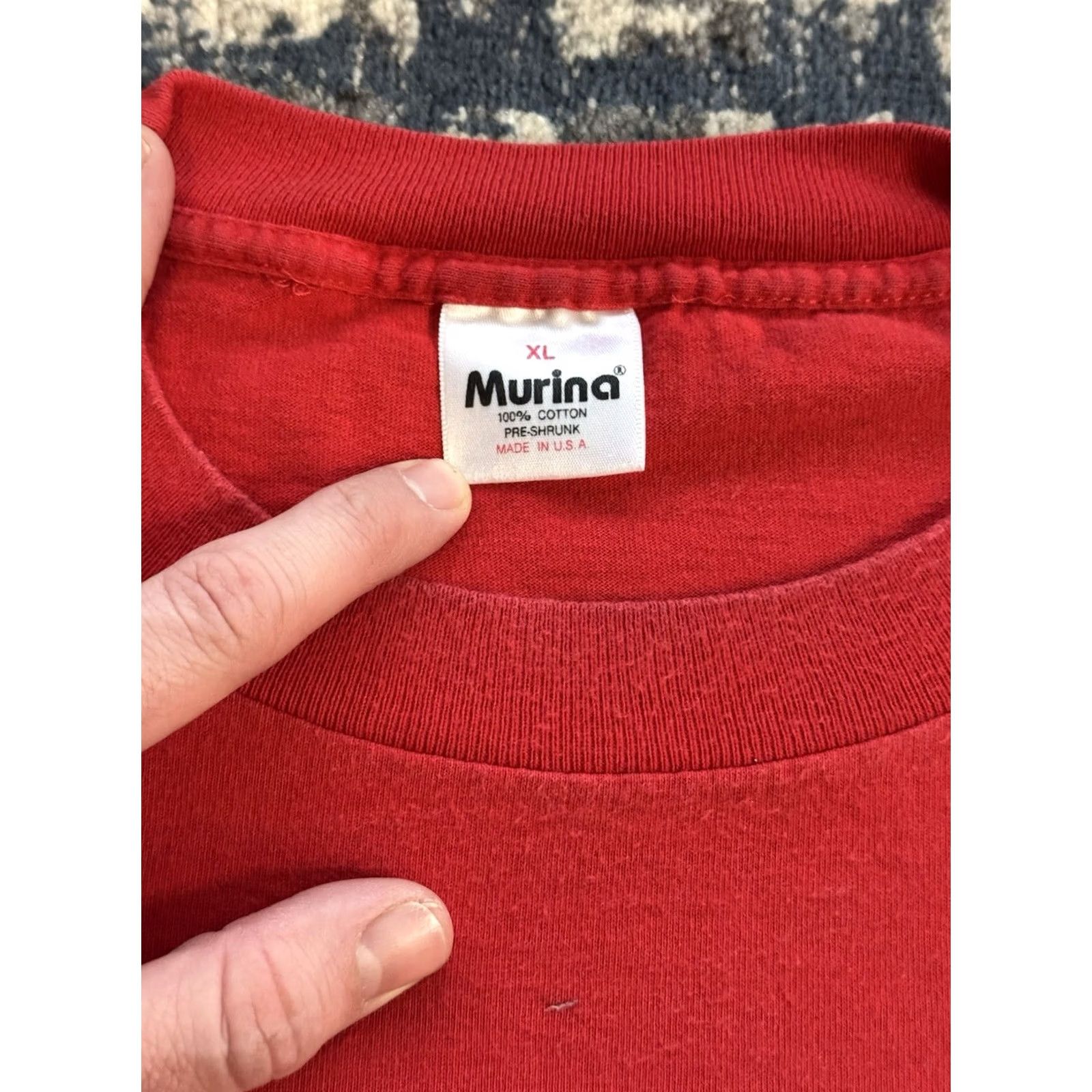 Vintage VINTAGE Murina T-Shirt Red 90s Punk Hardcore Cotton XL Short Sleeve Crew Neck Men Logo Graphic Print 1990s Size US XL / EU 56 / 4 - 5 Thumbnail
