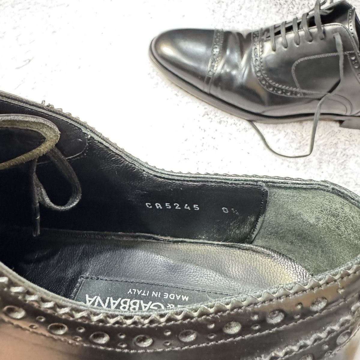 Dolce & Gabbana × Handmade D&G Mens Black Oxfords Brogues US9.5 UK8.5 EU42.5 27.5cm Size US 9.5 / EU 42-43 - 18 Thumbnail