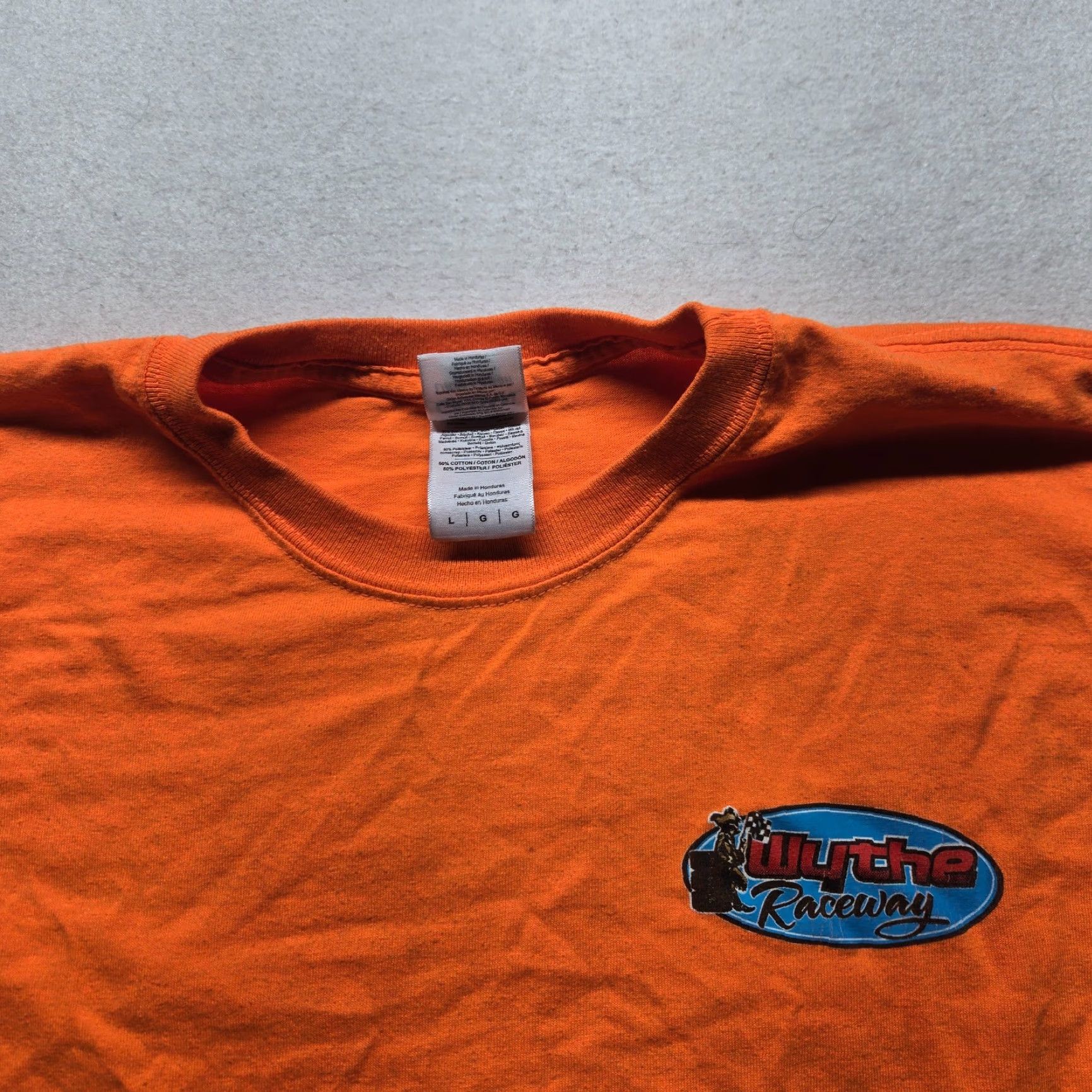 Gildan Wythe Raceway Shirt L Mens VA Virginia Dirt Track Racing Tee T-Shirt Orange Gray? Size US L / EU 52-54 / 3 - 3 Thumbnail