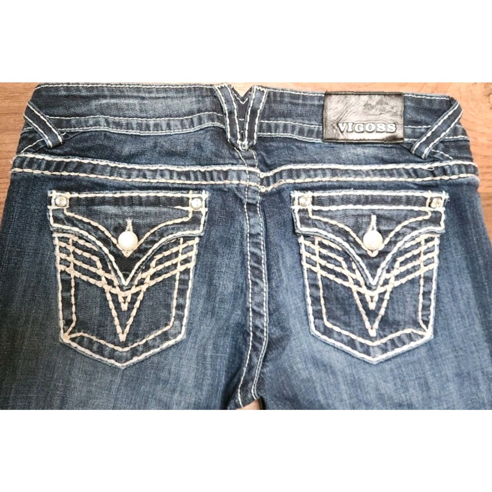 Vintage VIGOSS The New York Bootcut Jeans Women's Size 9/10 Inseam 33" Blue Denim Pants - Jeans, Bootcut, Denim, Women's Size 9/10, 33in Inseam Size 30" / US 8 / IT 44 - 4 Thumbnail