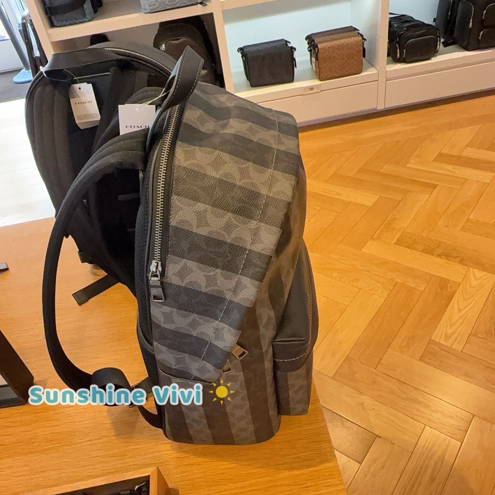 Coach NWT Coach Taylor Backpack Stripes Gunmetal/Black/Grey CDX88 Size ONE SIZE - 5 Thumbnail