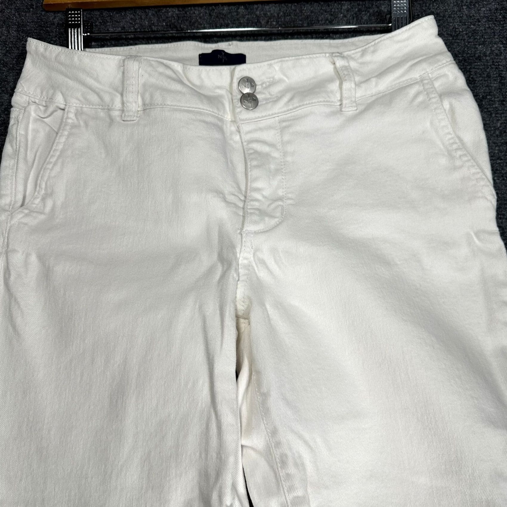 NYDJ NYDJ Womens Size 6 White Cotton Blend Stretch Crop Button Jeans Size 28" / US 6 / IT 42 - 4 Thumbnail