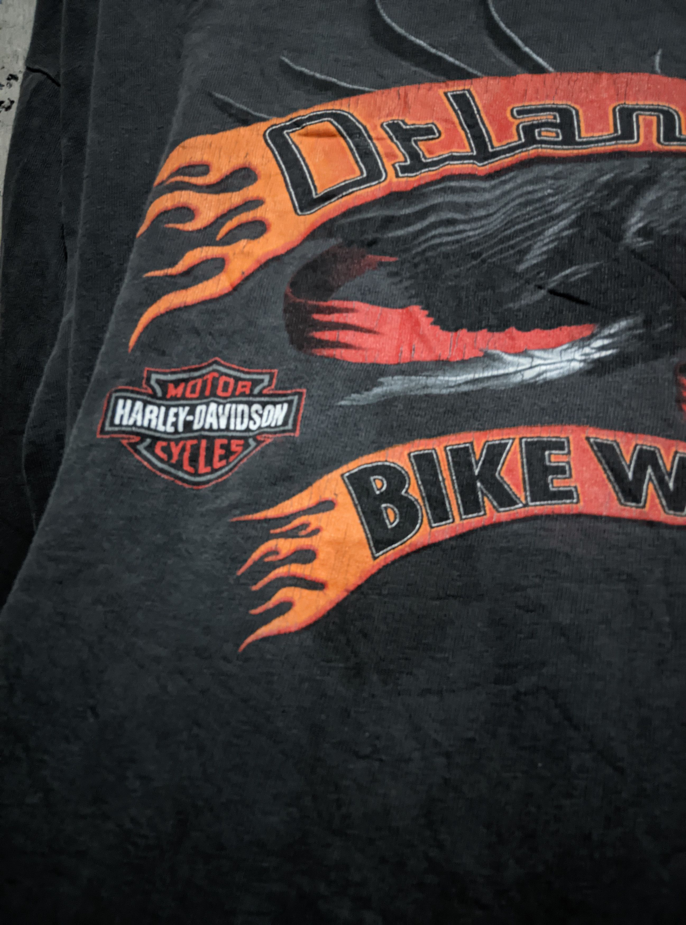 Harley Davidson Vintage 2003 Harley Davidson sleeve flame wcc sun faded erd Size US L / EU 52-54 / 3 - 3 Thumbnail