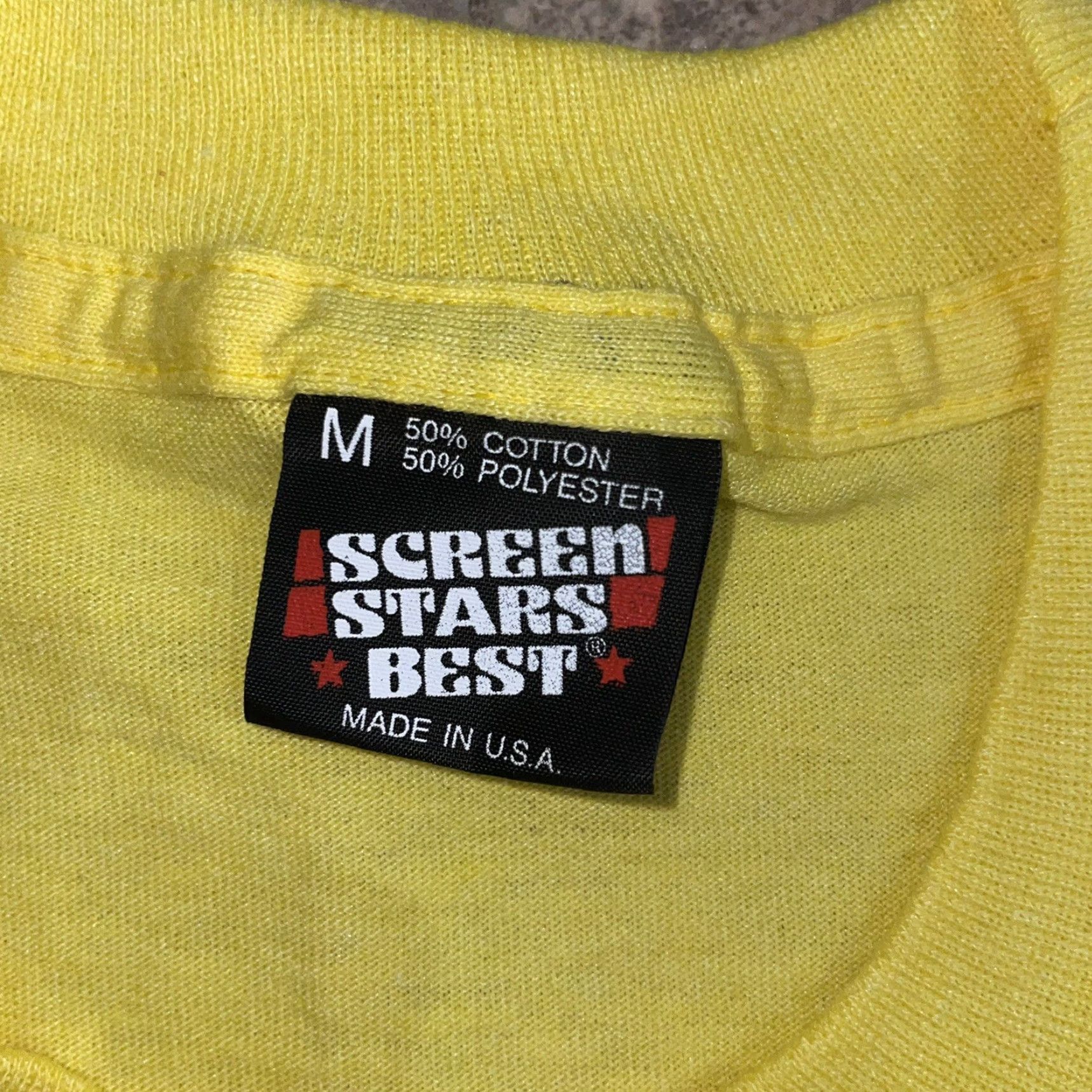 Vintage VINTAGE Screen Stars Best T-Shirt Men's Yellow M Stitch USA Screen Stars Best Shirt Adult Medium Mens Size US M / EU 48-50 / 2 - 3 Thumbnail