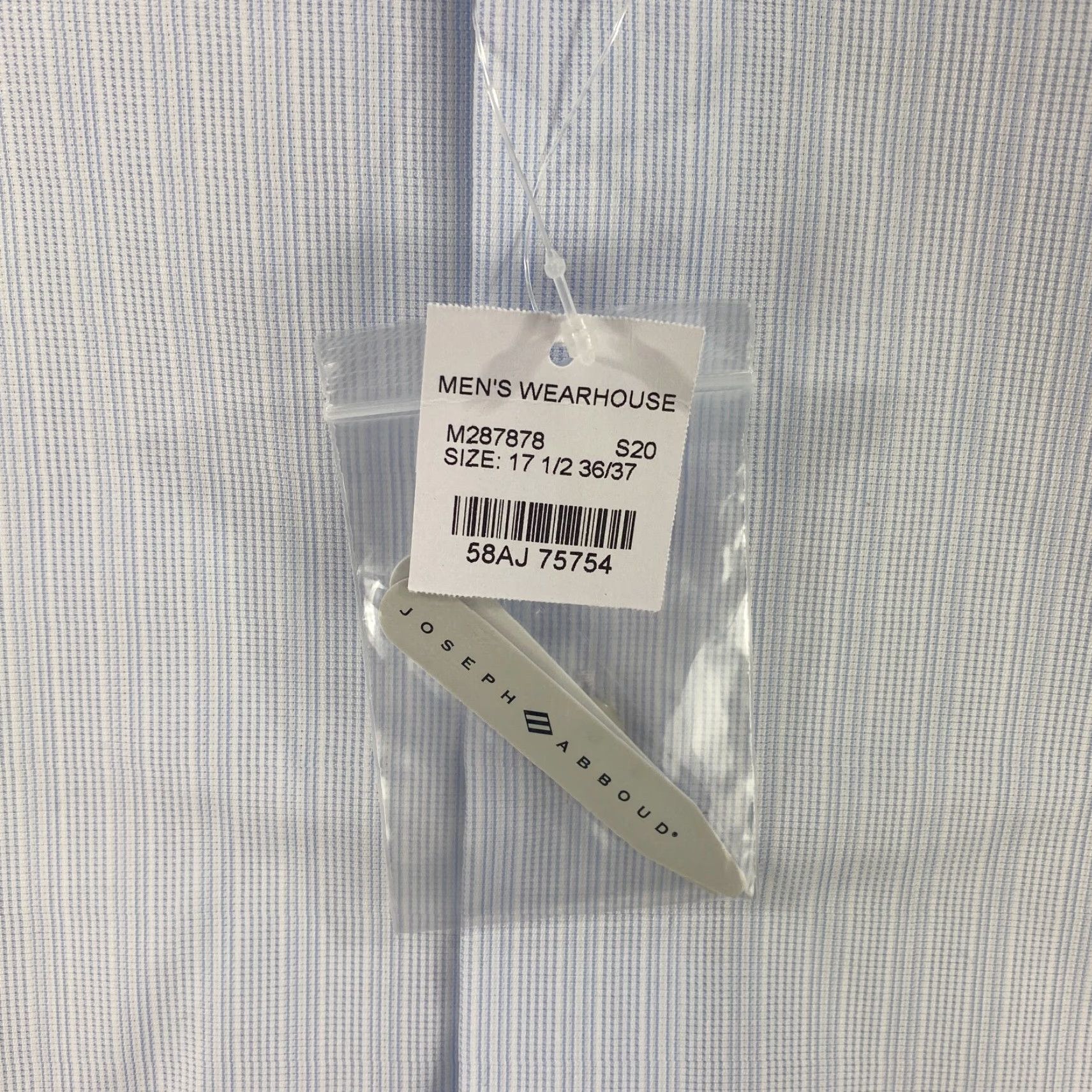 Joseph Abboud Joseph Abboud Dress Shirt XL 17.5 36/37 Tall Non-Iron Classic Fit Blue NWT Shirt Mens XL 100 Egyptian Cotton NWT Size 48R - 4 Thumbnail