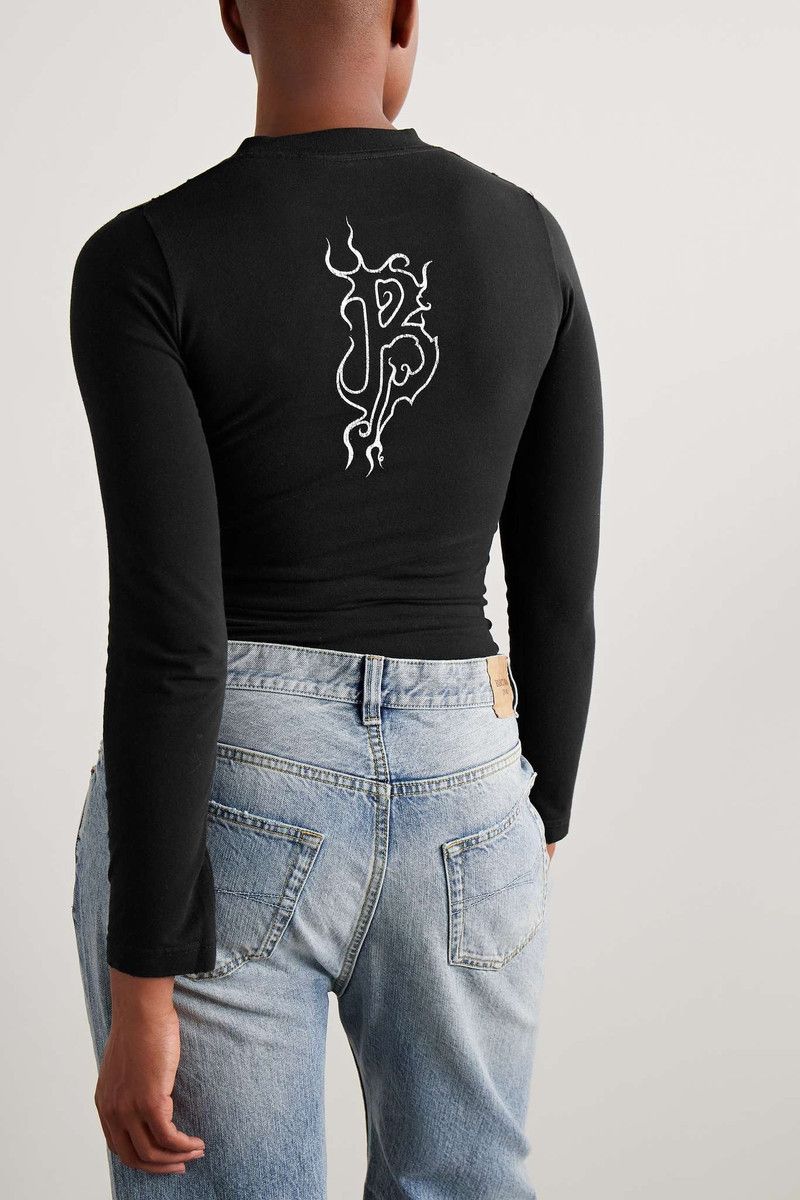 Balenciaga o1tr1nto1125 Darkwave Long Sleeve T-Shirt Fitted in Black Size XS / US 0-2 / IT 36-38 - 4 Thumbnail