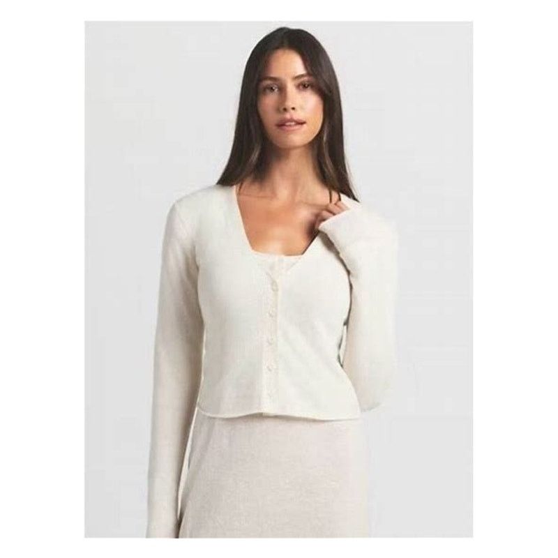 SKIMS SKIMS Featherweight Cashmere Cardigan Egret Cream Soft Lux Size S / US 4 / IT 40 - 2 Thumbnail