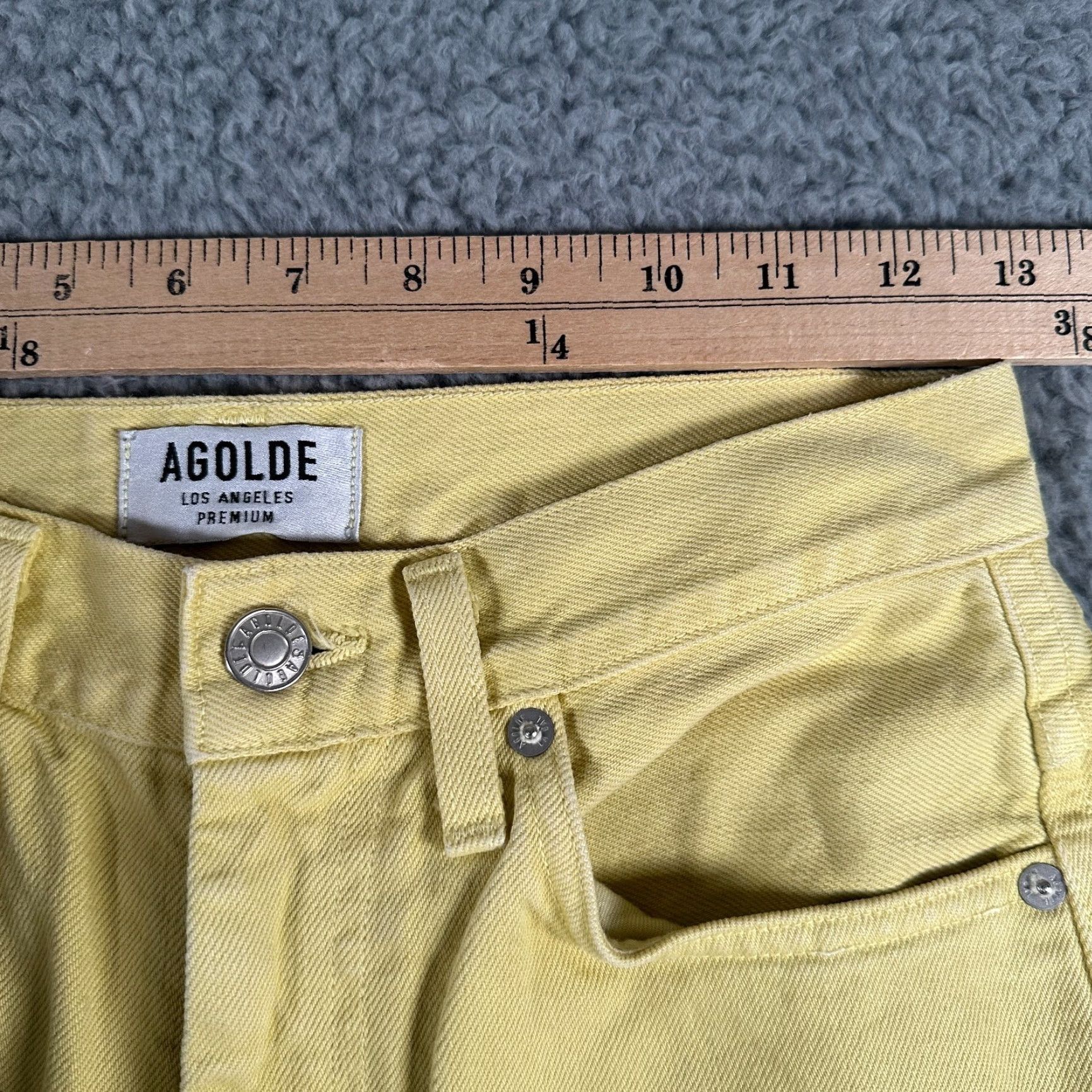 Agolde Agolde Jeans Women's 26 Yellow Pinch Waist High Rise Straight Leg Made in USA Womens Size 26" / US 2 / IT 38 - 5 Thumbnail