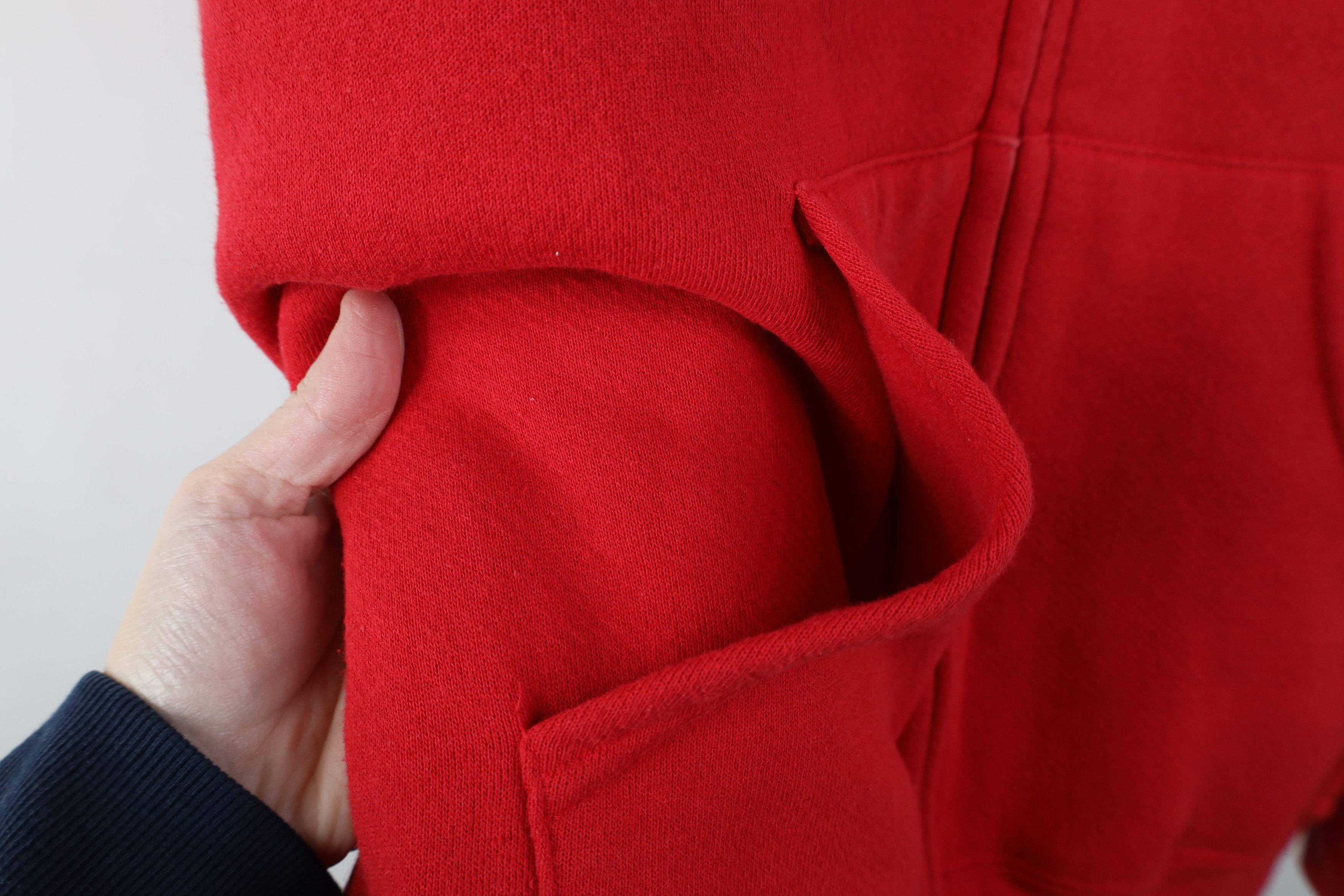 Vintage Vintage 90s Streetwear Blank Heavyweight Full Zip Hoodie Red Size US XXL / EU 58 / 5 - 7 Thumbnail