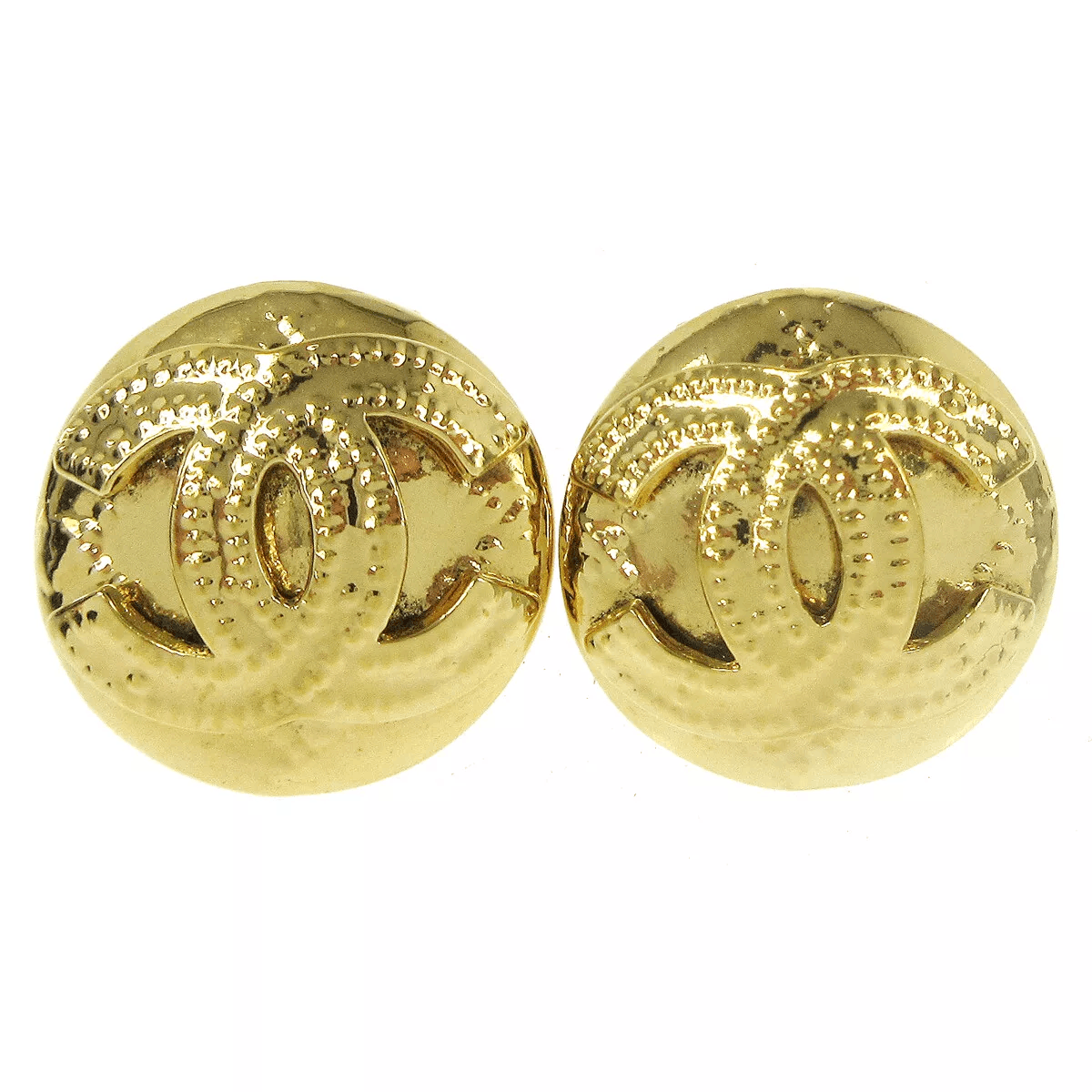 Chanel CHANEL CC Logos Button Motif Earrings Gold-Tone Size ONE SIZE - 7 Thumbnail
