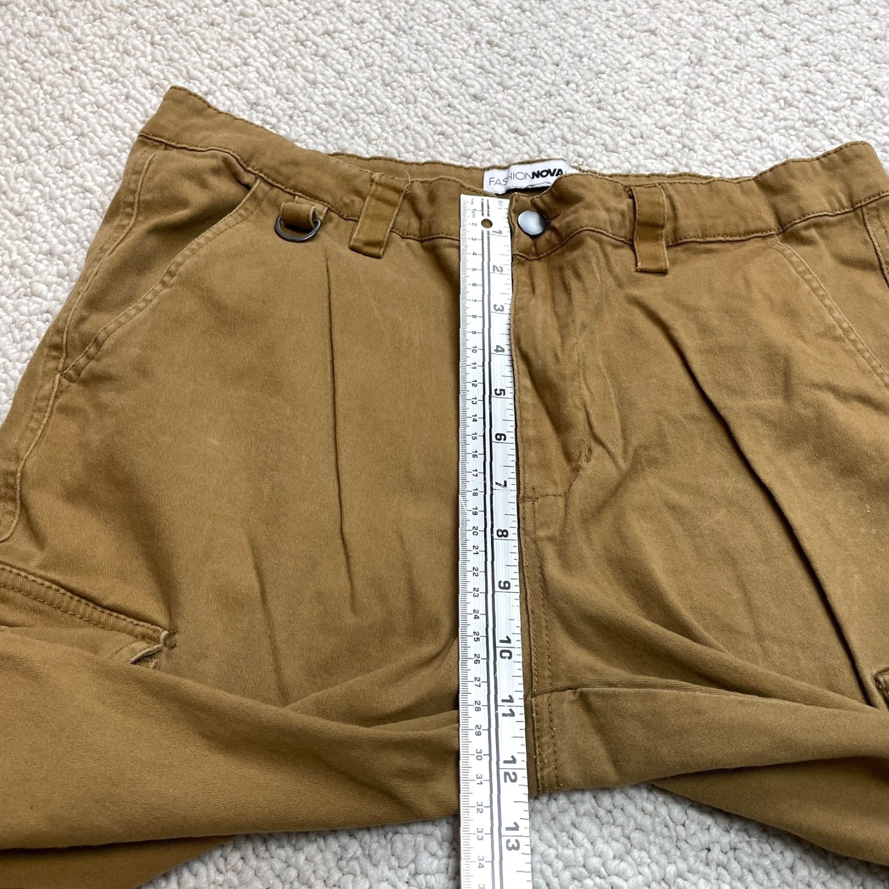 Fashion Nova Fashion Nova Men Cargo Pants Mens 36 Brown Solid Tapered Ankle Cotton 36x29 Size US 36 / EU 52 - 4 Thumbnail